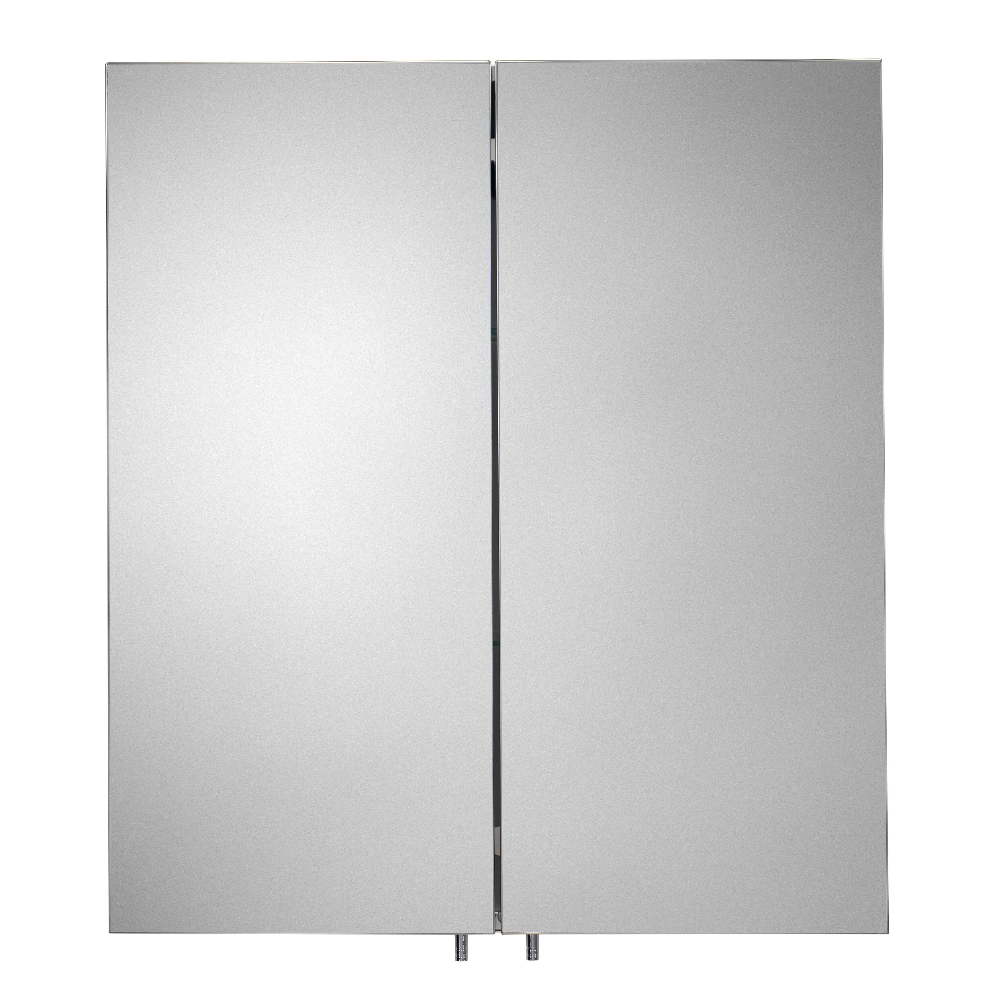 Croydex Finchley Double Door Bathroom Mirror Medicine Cabinet, Easy Install, Wall Mount (24x26 in)