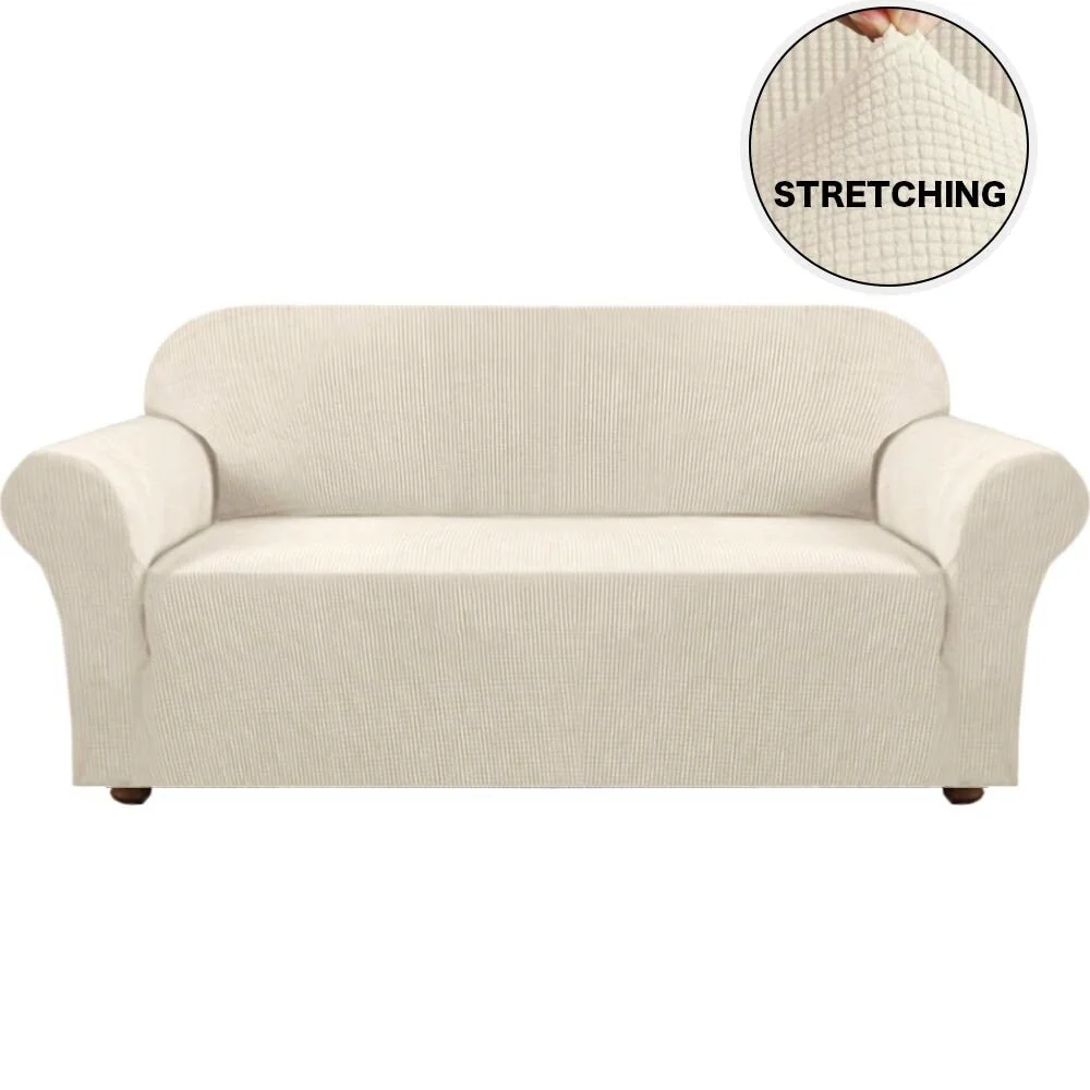 Enova Home Jacquard Polyester Spandex Fabric One Piece Box Cushion Loveseat Slipcovers For Living Room - N/A