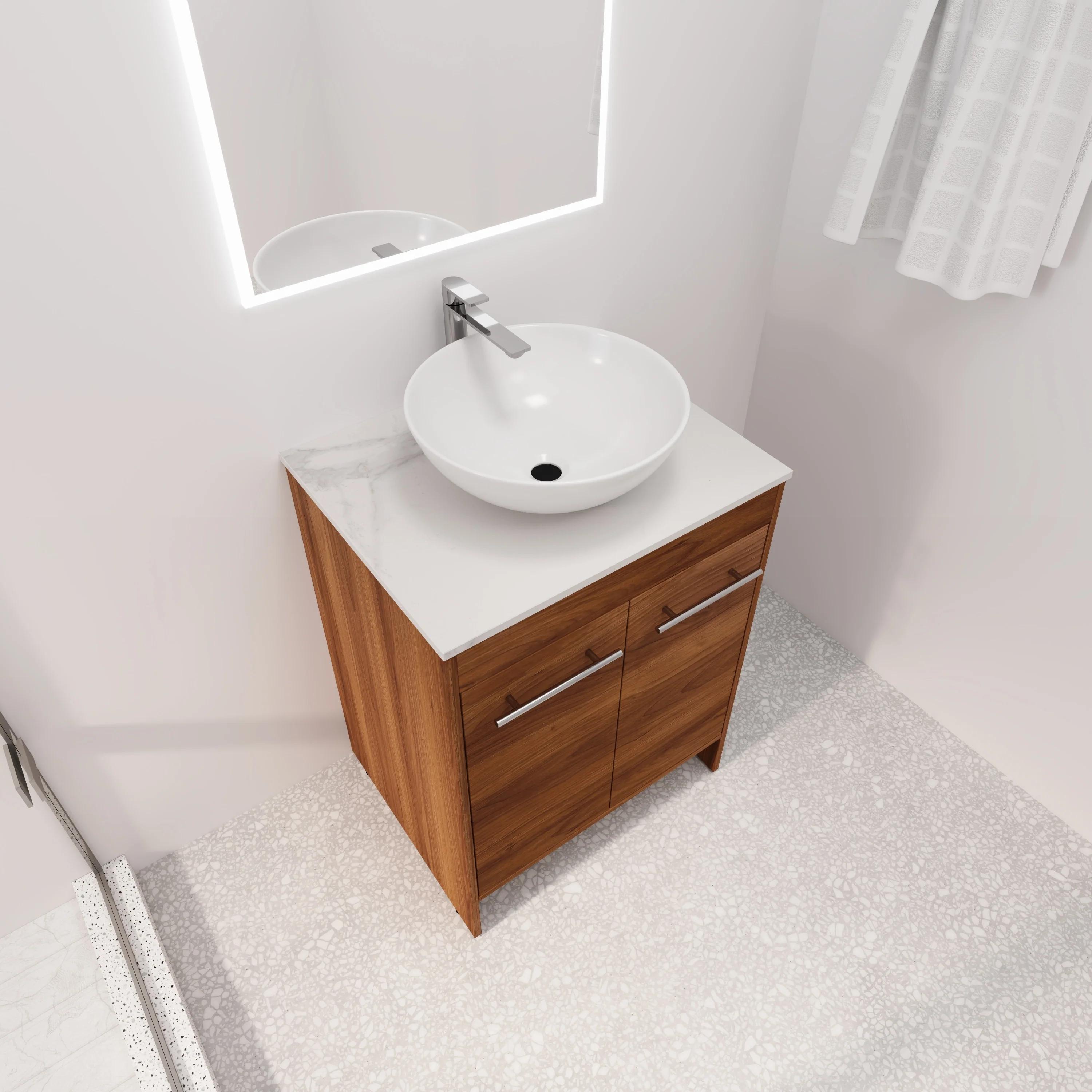 BNK 24/36/48/60 Inch Bathroom Vanity with Sink, Freestanding Bathroom Vanity with Soft Close Doors and Adjustable Shelf