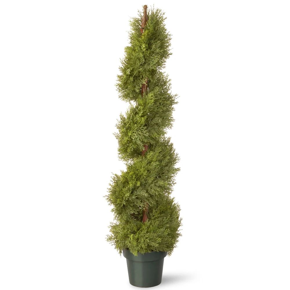 National Tree Company 48 in. Juniper Slim Spiral with Green Pot - 48 IN