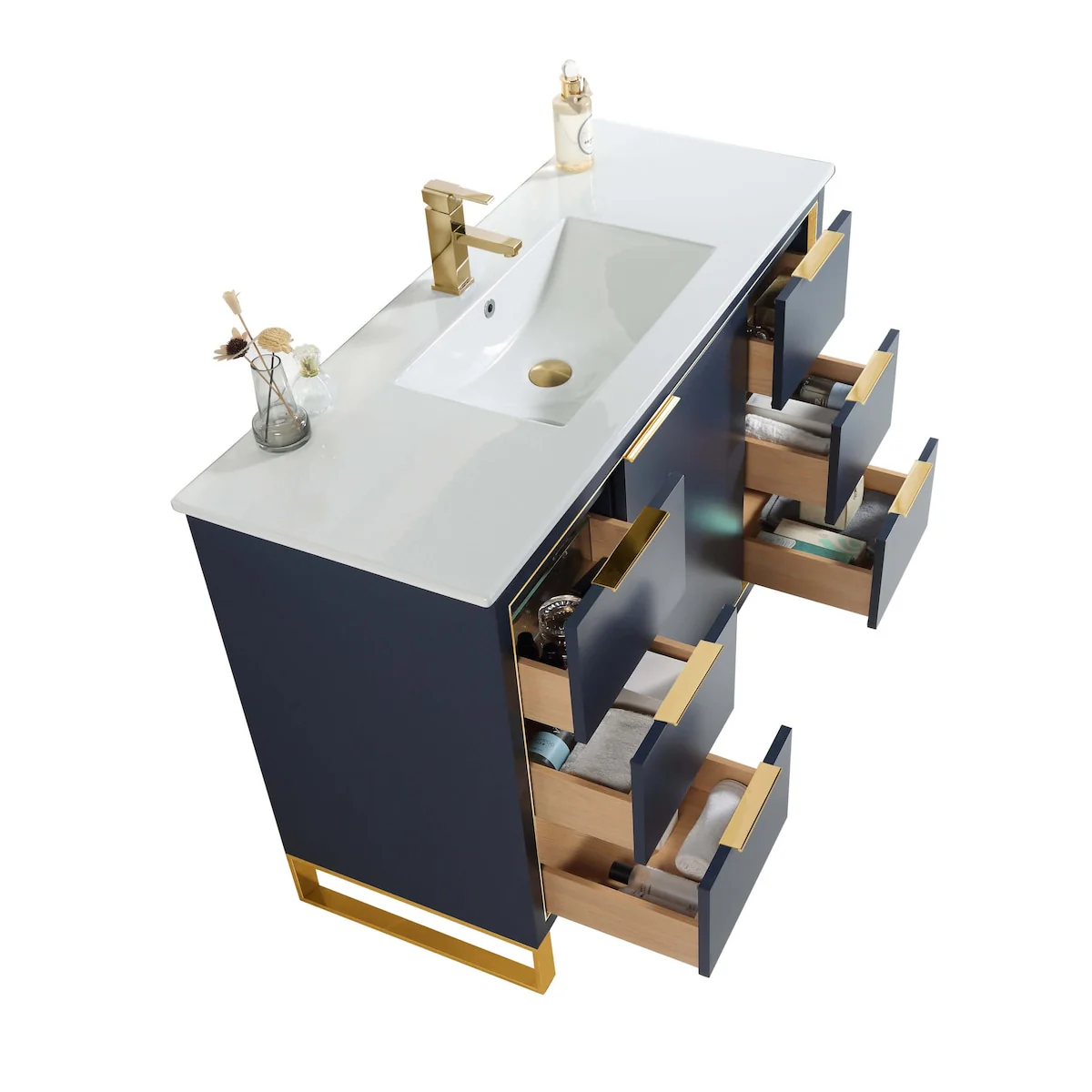 Fine Fixtures Opulence Collection Bathroom Vanity with White Ceramic Sink