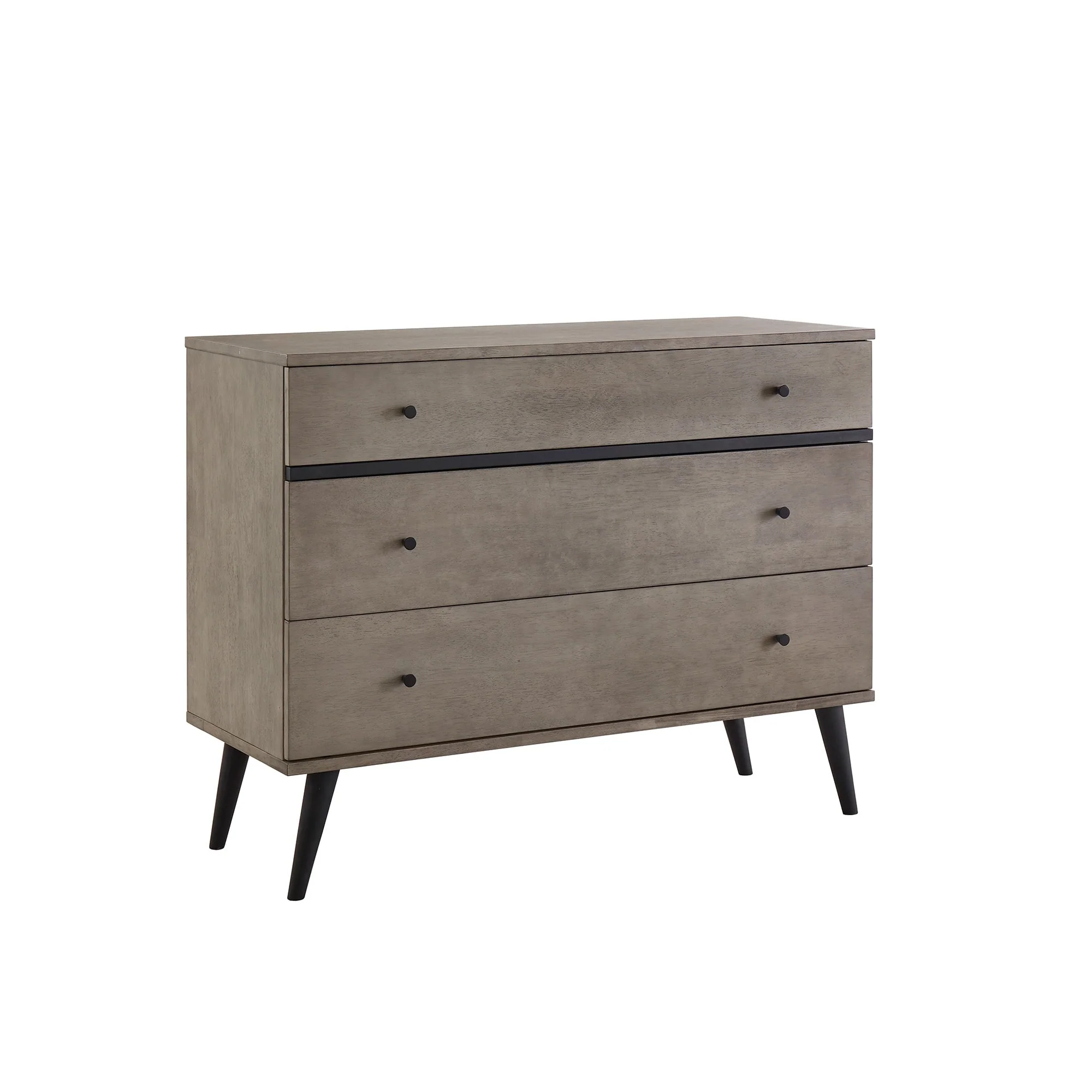 Noe Mid-Century Black Legs 3-Drawer Dresser by iNSPIRE Q Modern