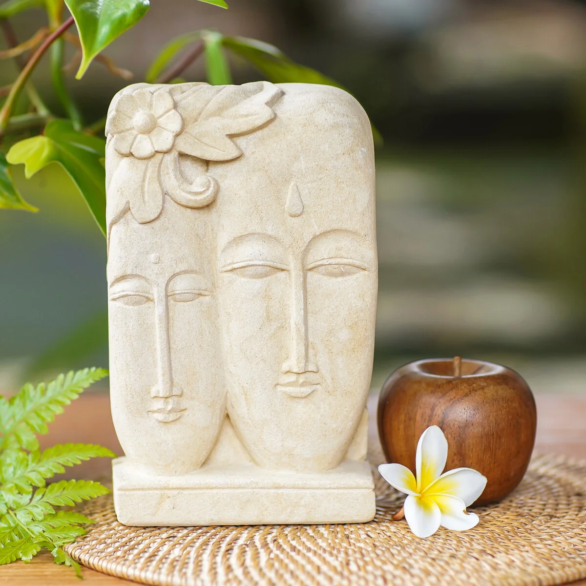 Novica Handmade Love Together Sandstone Sculpture