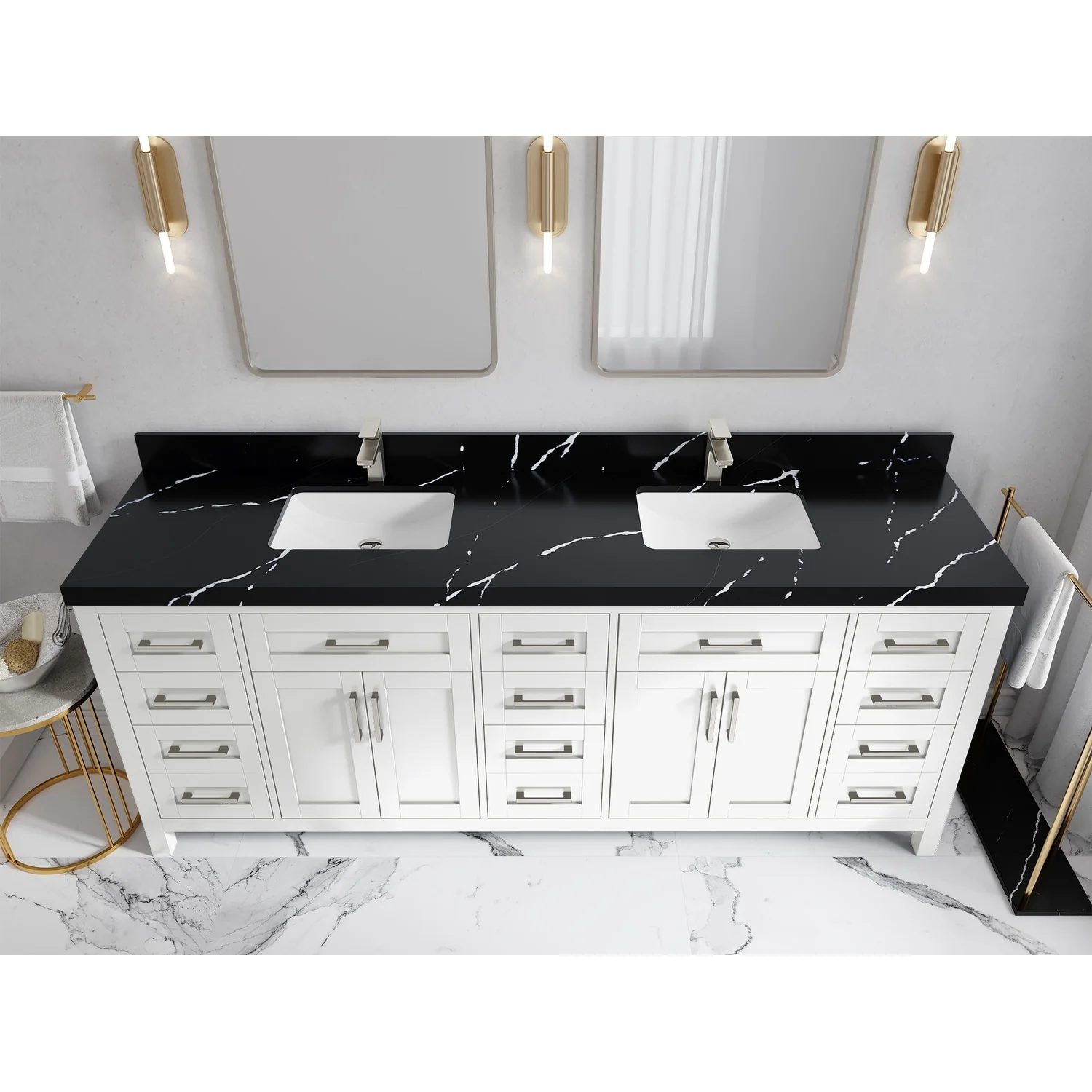 Willow Collections 72 in. W x 22 in. D Cambridge Double Sink Bathroom Vanity with Countertop