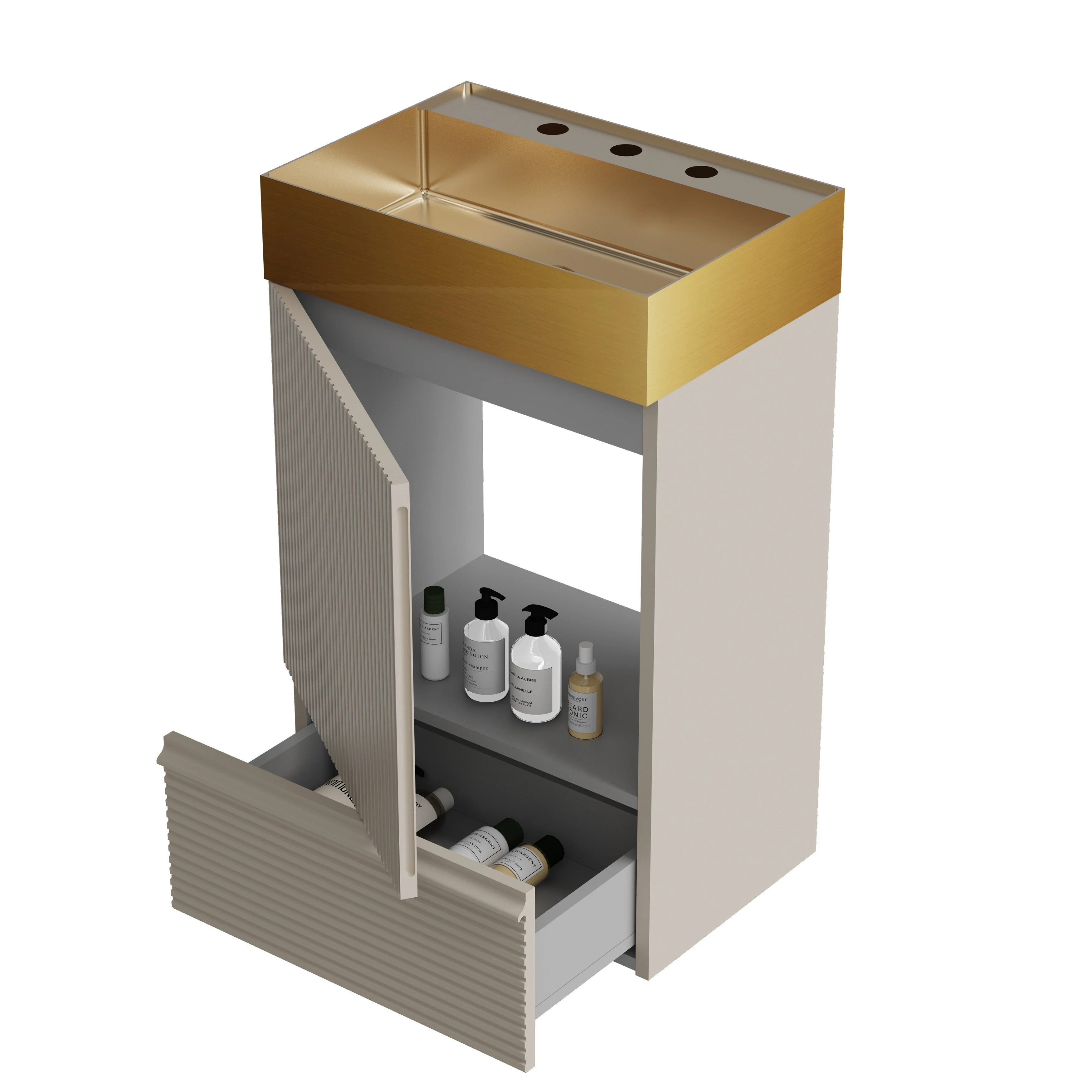 CITTANEO Gada Pro 20'' Modern Freestanding Bathroom Vanity with Sink and Integral Basin