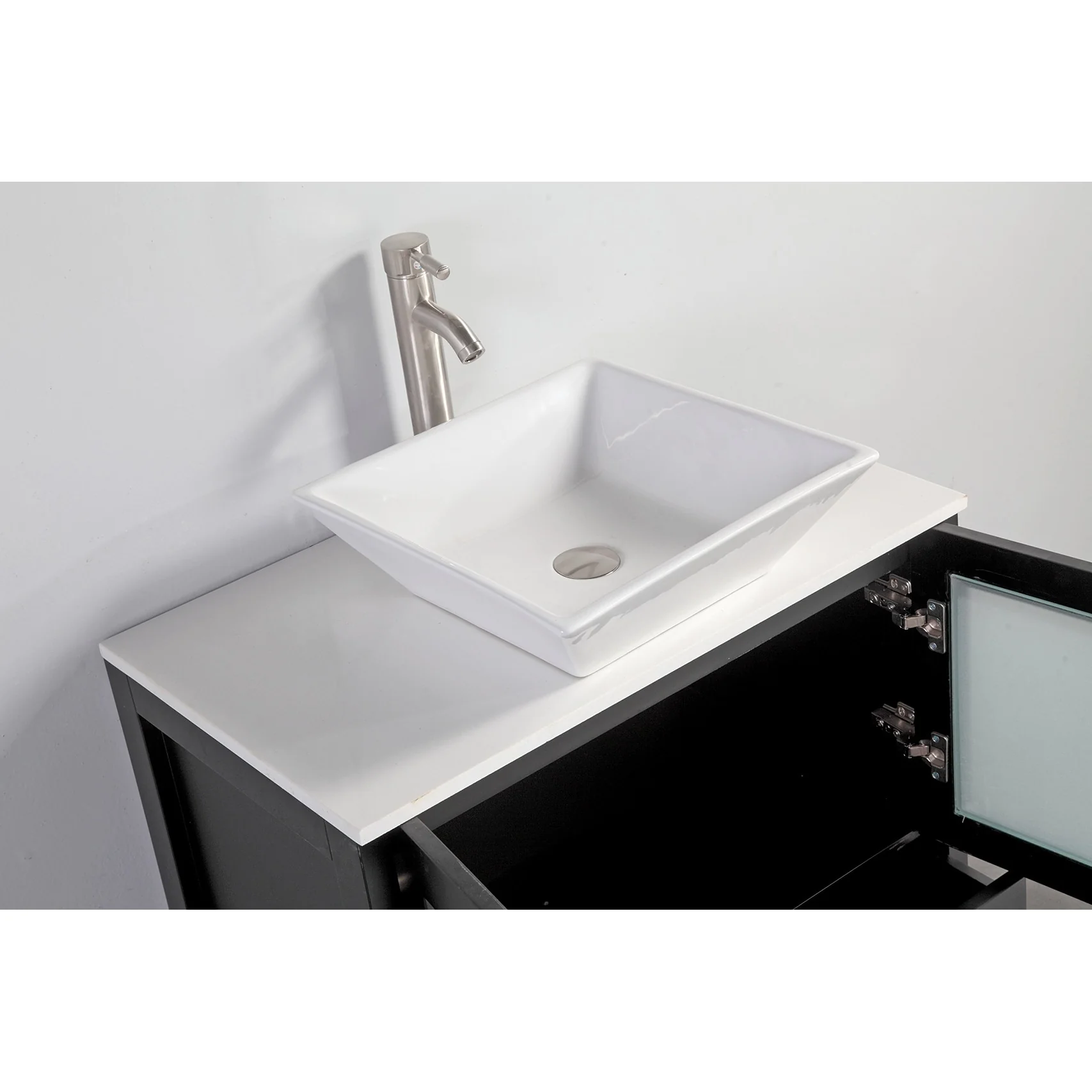 Vanity Art 84-Inch Double Sink Bathroom Vanity Set with Engineered Marble Top and Free Mirror - 84 W X 18.5 D X 31.1 H