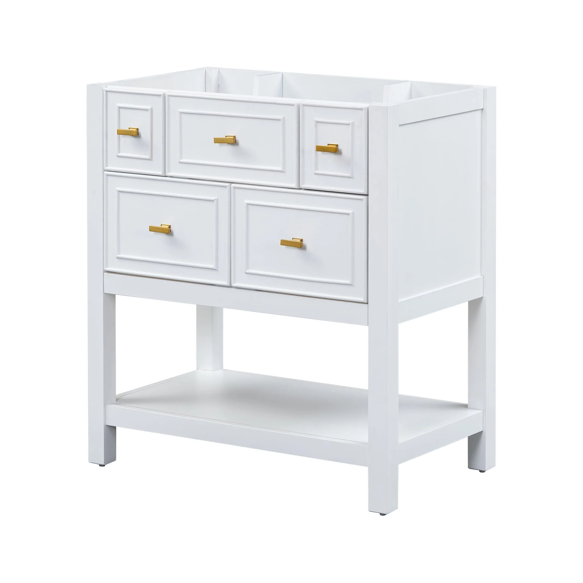 Free Standing Single Bathroom Vanity with 5 Drawers Bathroom Storage Cabinet