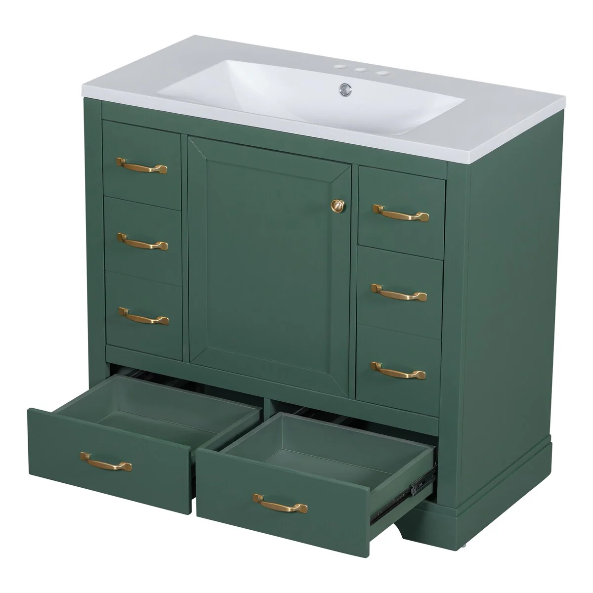 Bathroom Vanity Cabinet with Multi-Functional Drawer and Adjustable Shelf