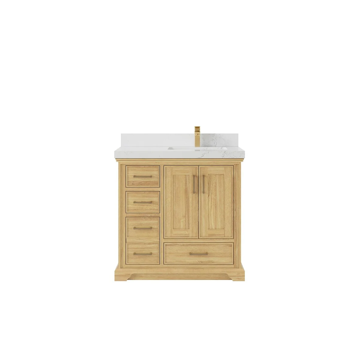Willow Collections 36 in. W x 22 in. D Charlotte Teak Right Offset Sink Bathroom Solid Teak Vanity with Countertop