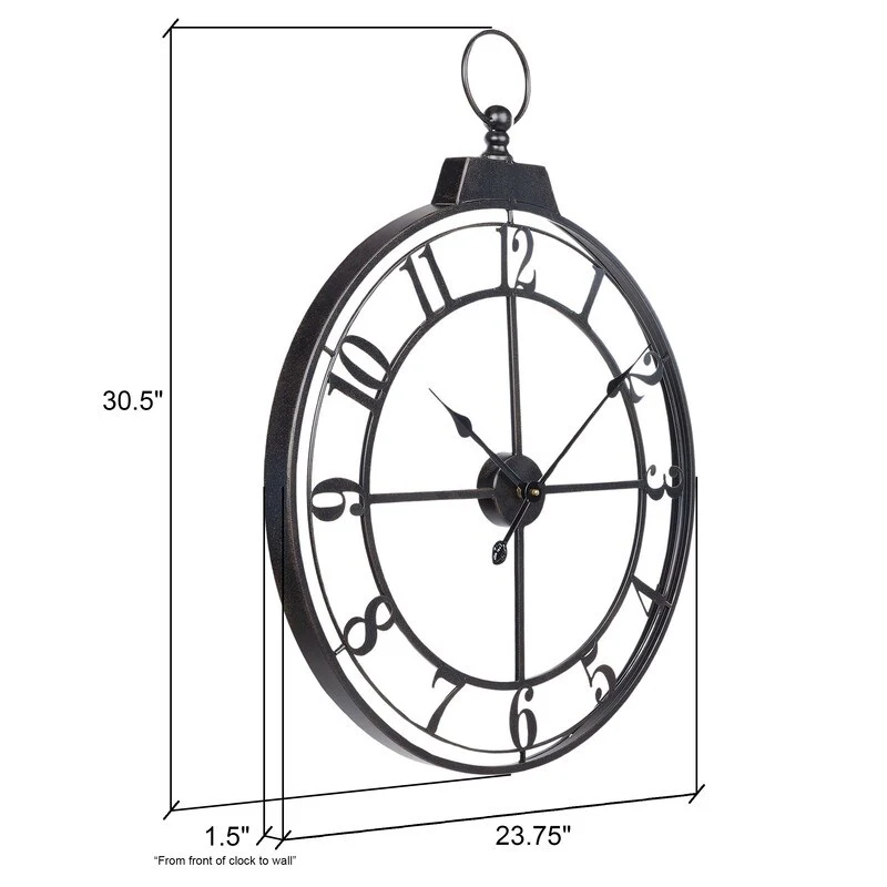 Selene Round Metal Modern Farmhouse Wall Clock - 30.5