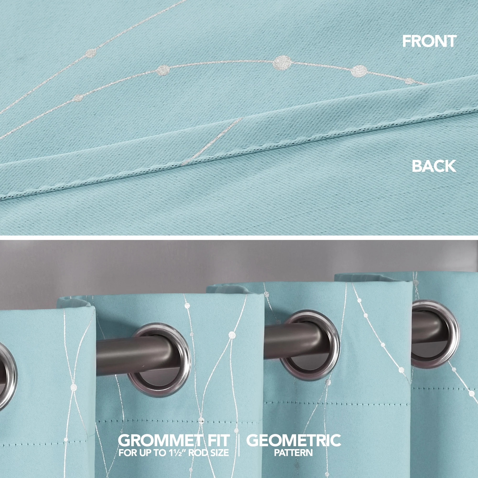 Deconovo Wave Line with Dots 52 Width Curtains Pair(2 Panel)