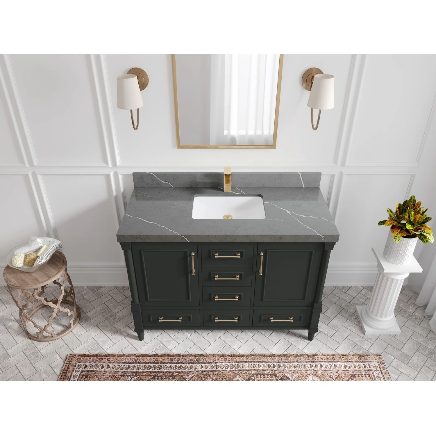 Willow Collections 48 in. W x 22 in. D Aberdeen Single Bowl Sink Bathroom Vanity with Countertop