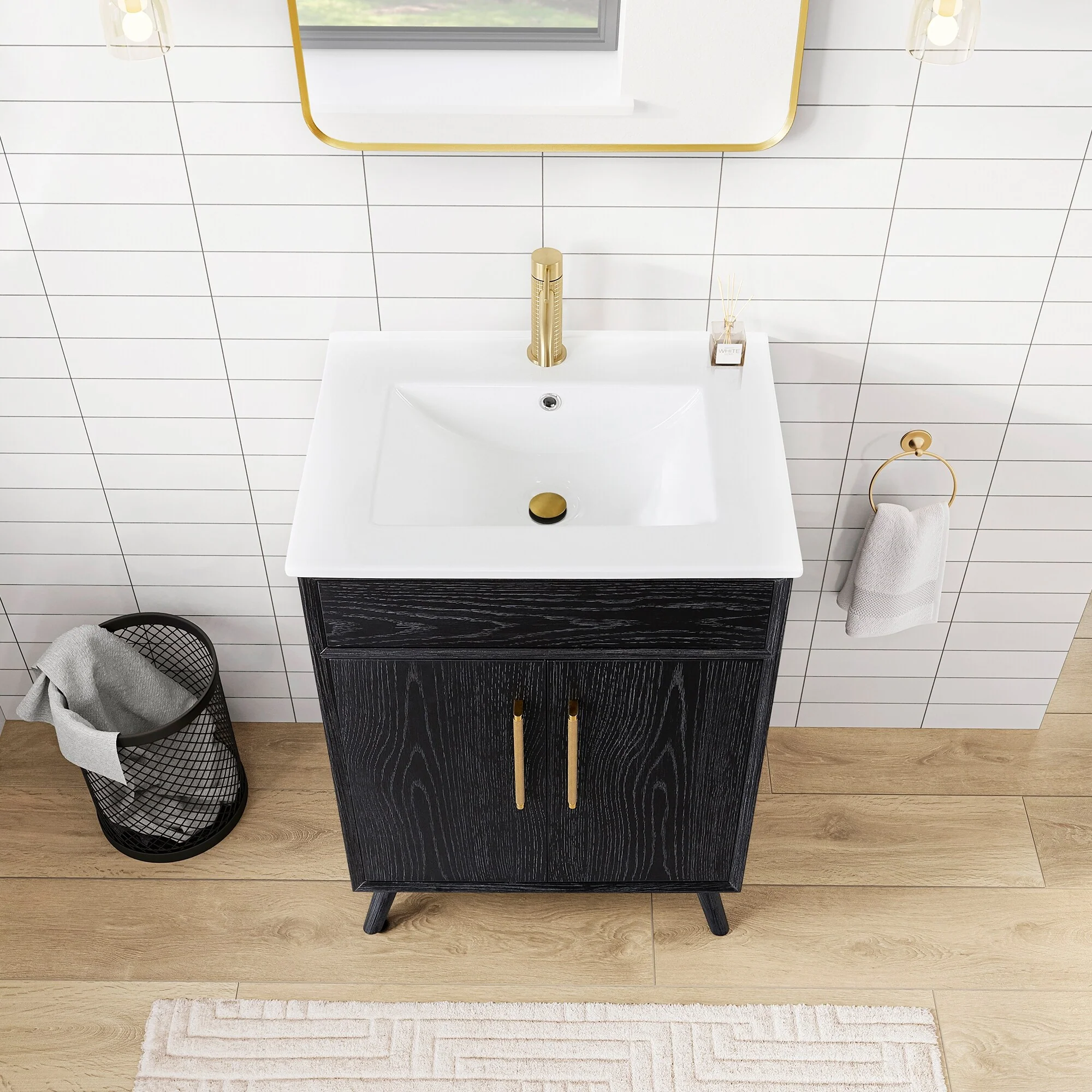 Delhi Bath Vanity with White Ceramic Basin Top without Mirror