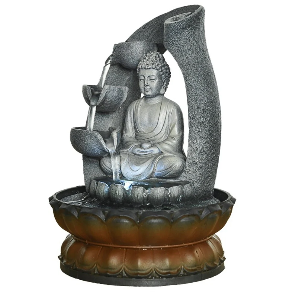 Buddha Fountain Fengshui Zen Meditation Tabletop Decorative Waterfall