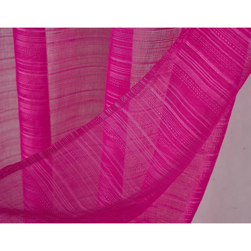 Erica Striped Doily Single Grommet Curtain Panel - (1x) 54 x 90 in. - (1x) 54 x 90 in.