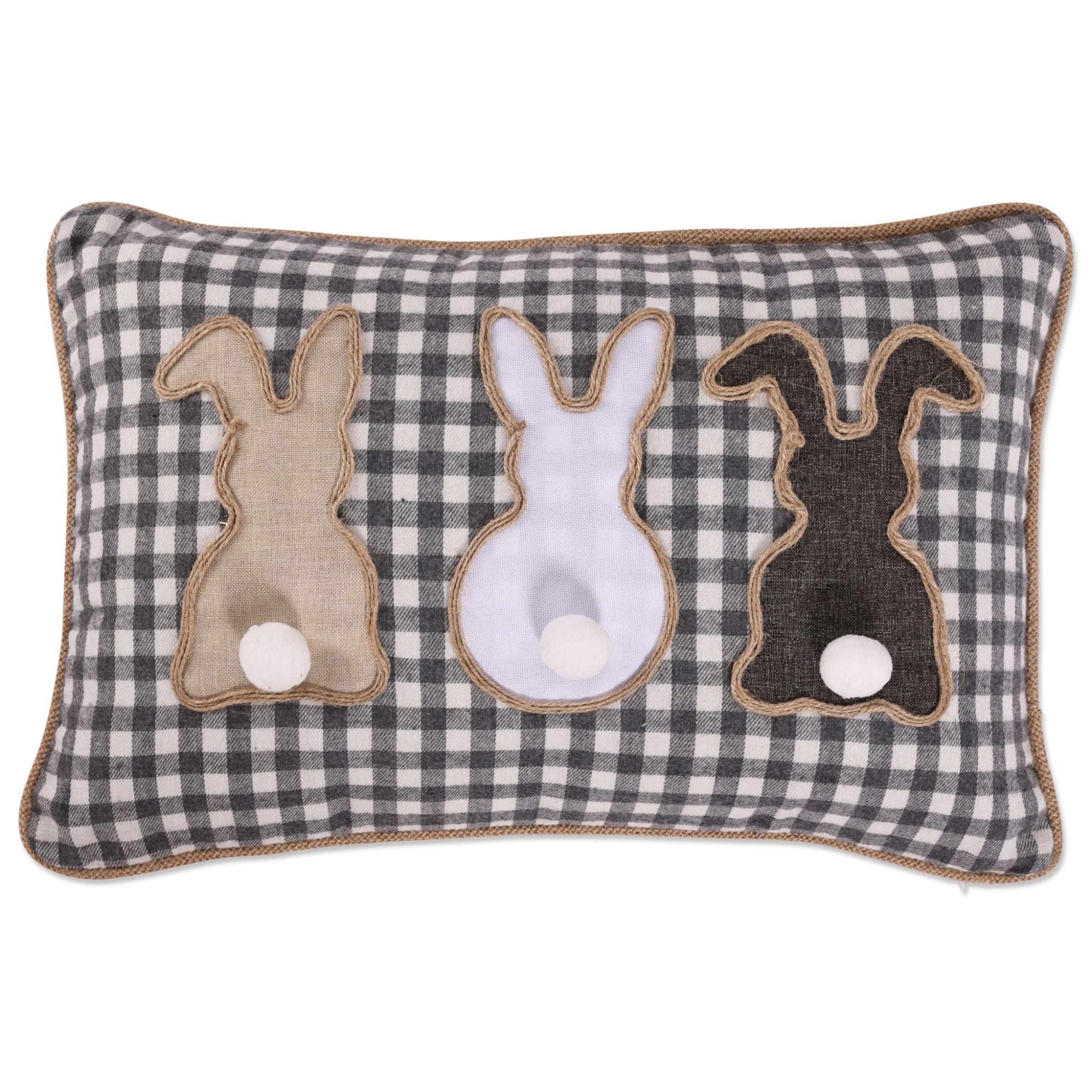 Pillow Perfect Easter Gingham Bunny Indoor Throw Pillow