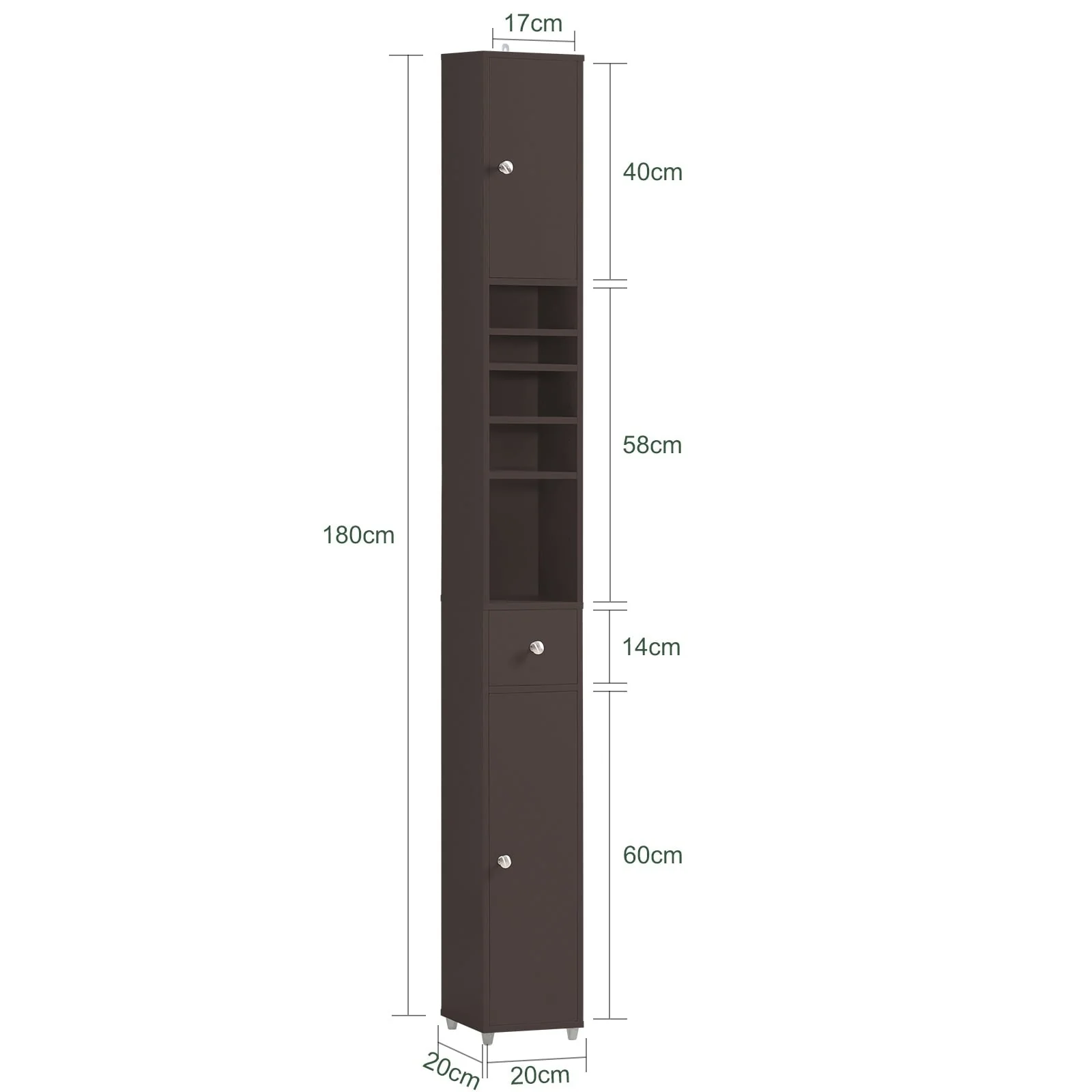 SoBuy BZR34-W, Bathroom Tall Cabinet Cupboard Storage Cabinet