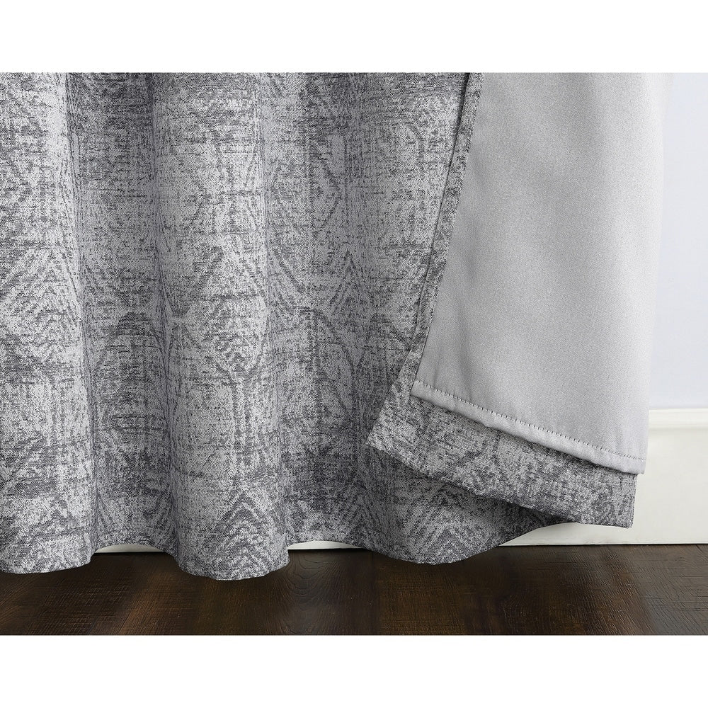 Sun Zero Darren Distressed Global Blackout Lined Grommet Curtain Panel, Single Panel