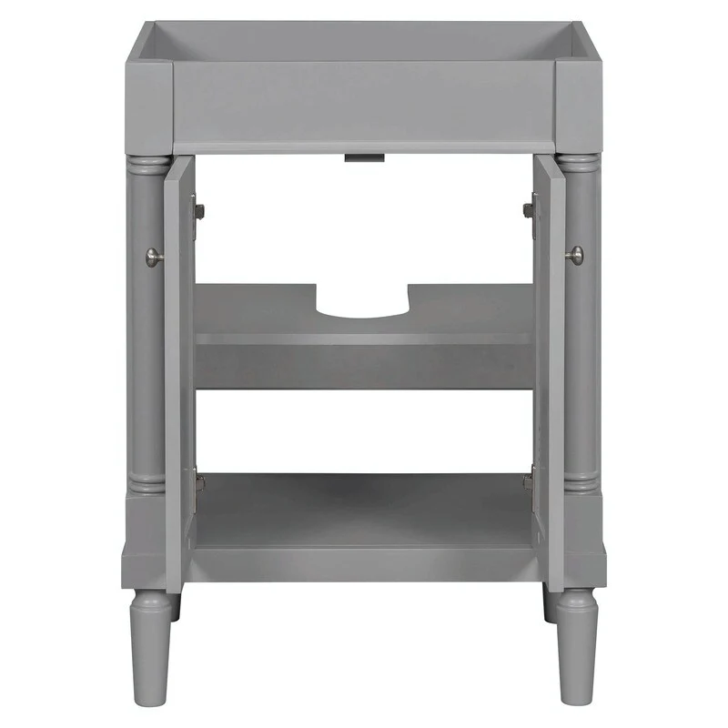24'' Bathroom Vanity with Top Sink: Modern 2-Tier Storage Cabinet, Single Sink, Large Shelves