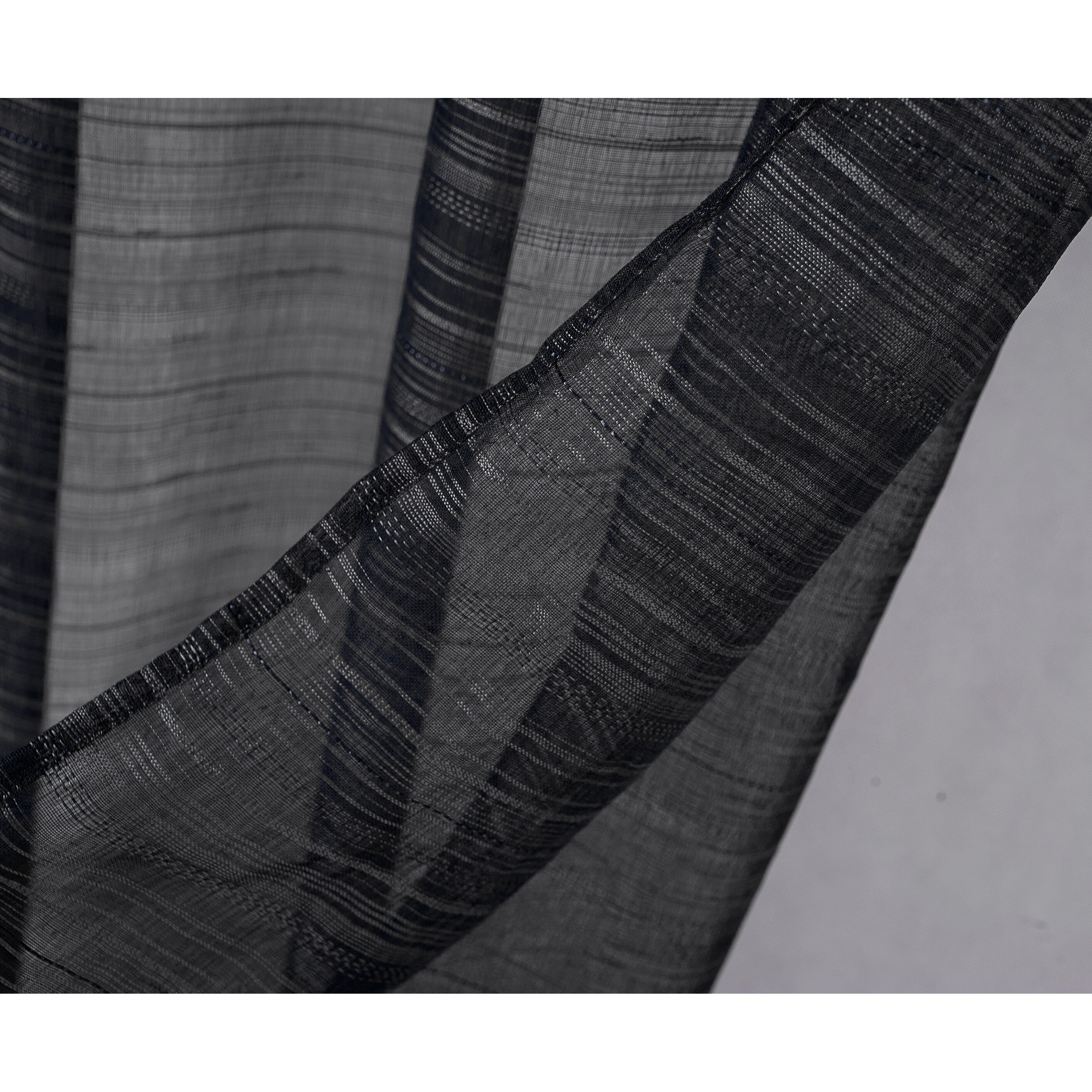 Erica Striped Doily Single Grommet Curtain Panel - (1x) 54 x 90 in. - (1x) 54 x 90 in.