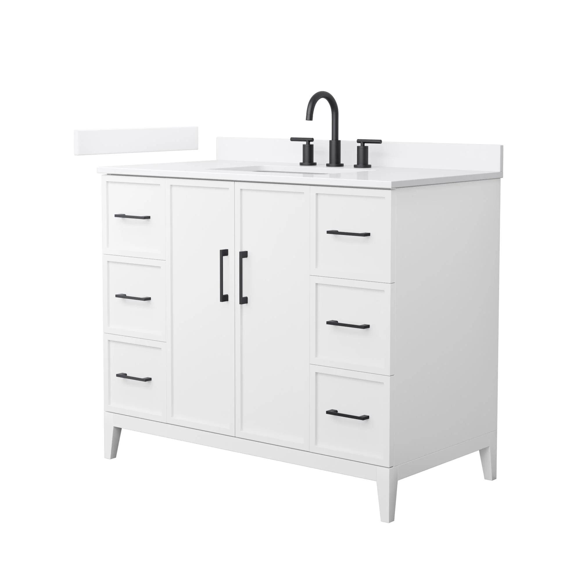 Elan 42-inch Single Vanity, 3 Hole Quartz Top