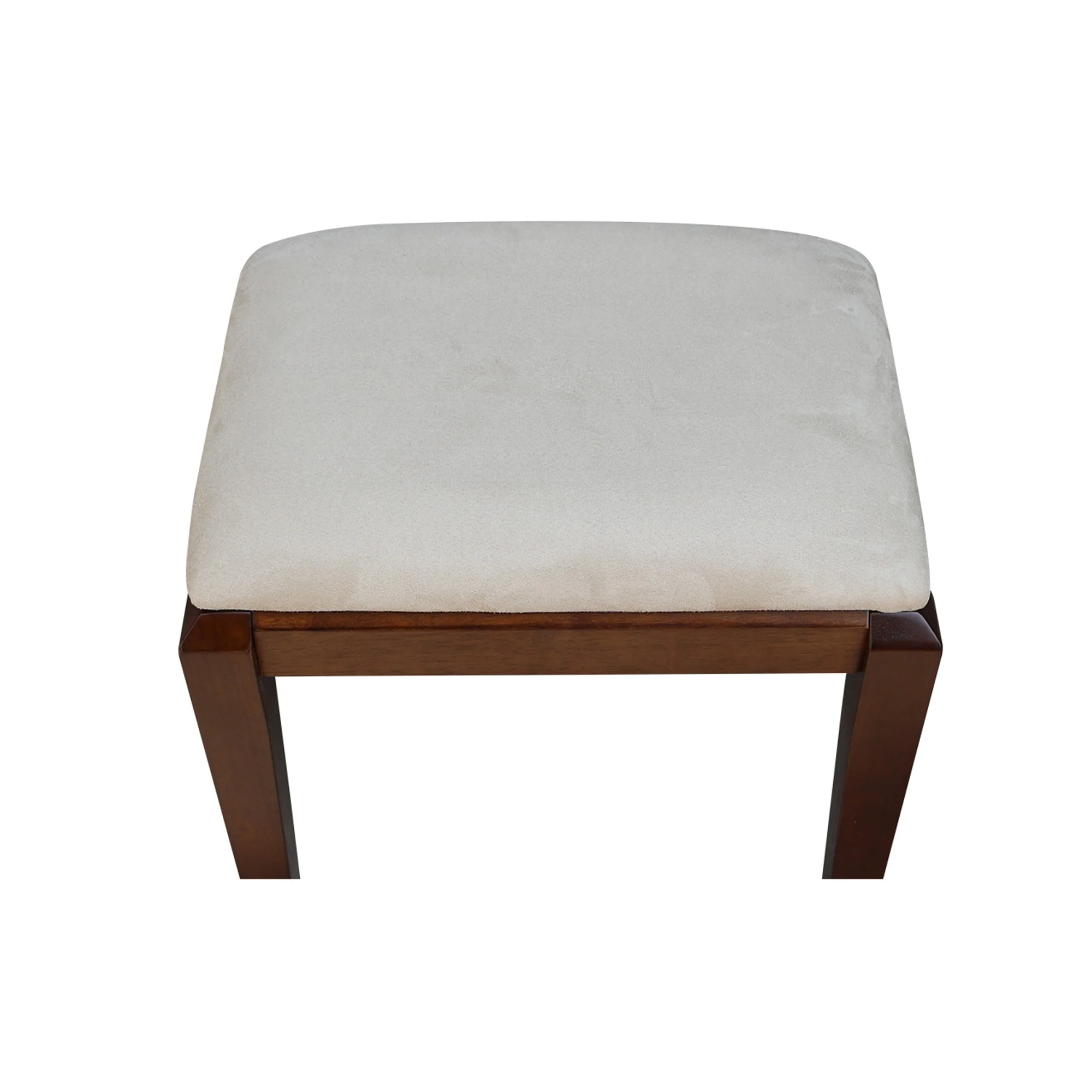 Solid Wood Upholstered Vanity Bench - N/A