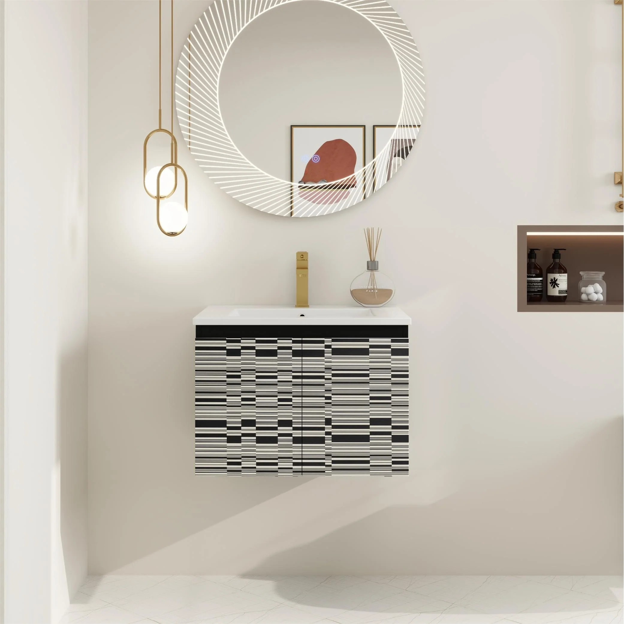 BNK 24/30/48 Inch Double Sink Bathroom Vanity with Soft Close Door