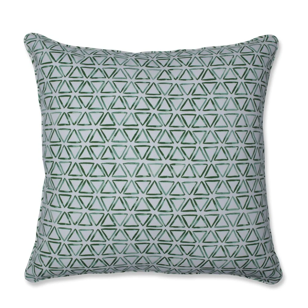 Painted Triangles Verte Throw Pillow