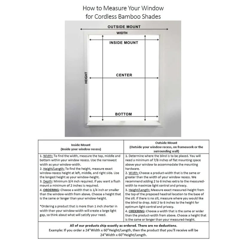 Arlo Blinds Tuscan 74-inch High Cordless Lift Bamboo Roman Shades