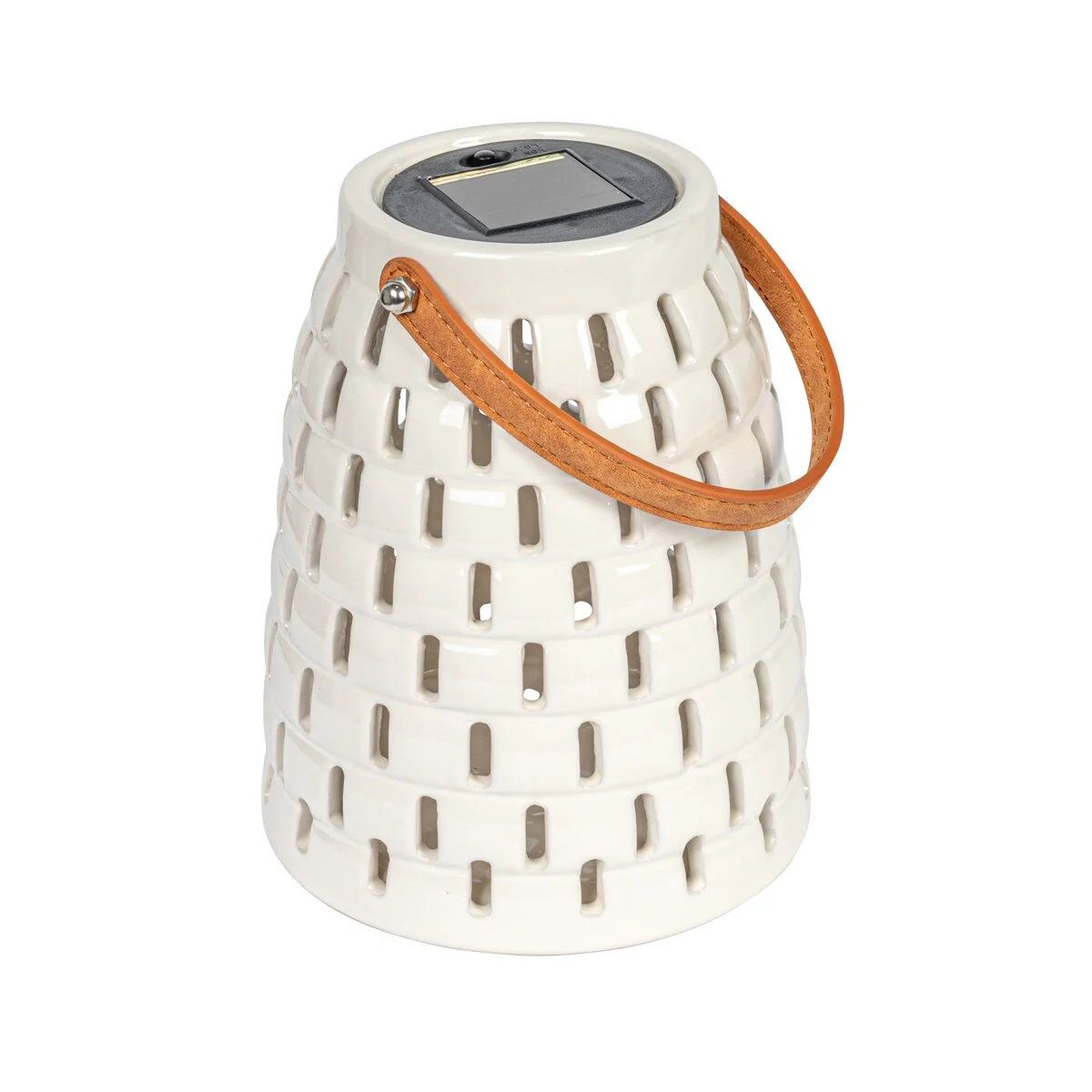 Stoneware Rechargeable LED Solar Powered Waterproof Lantern - 6.5