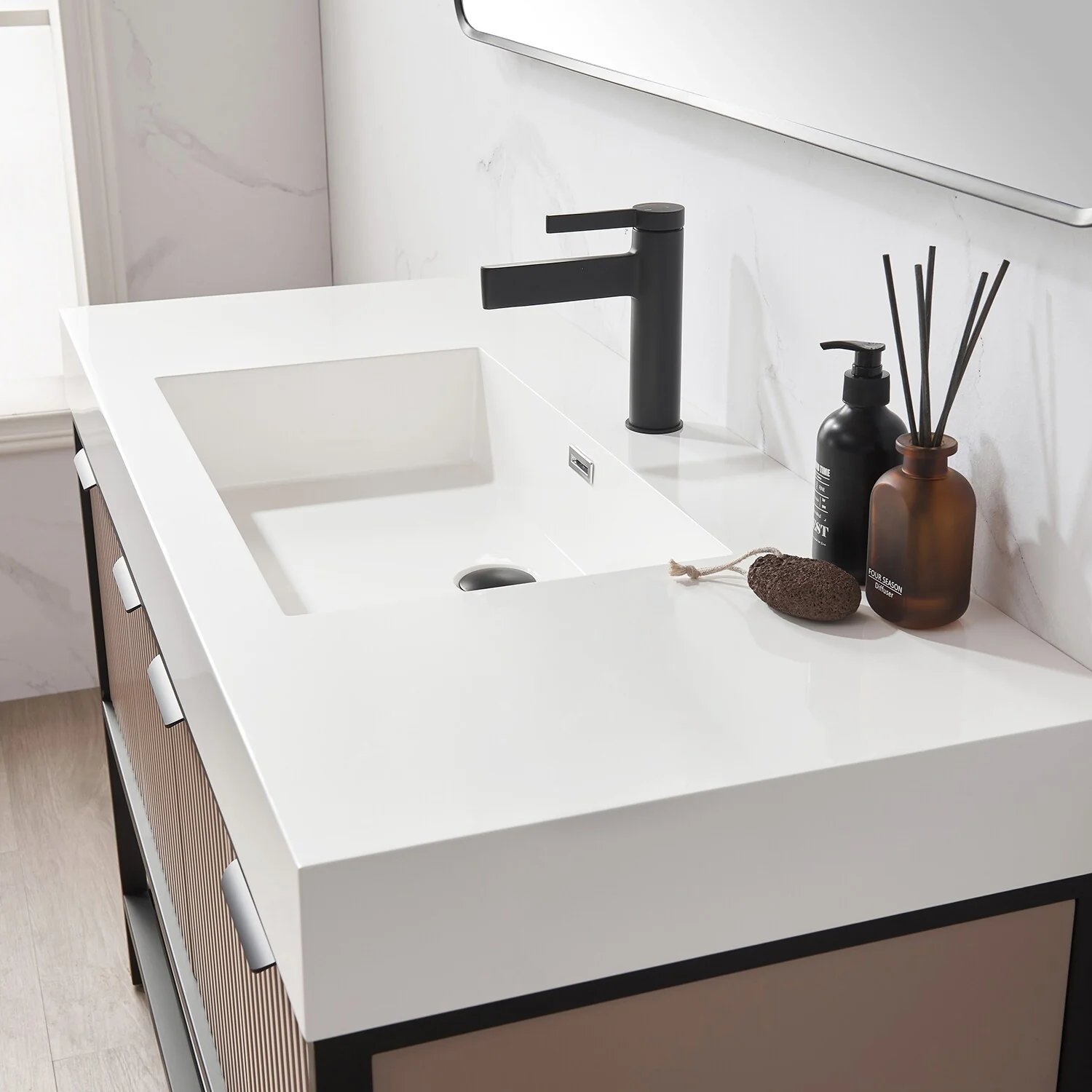 Marcilla 48 in. Single Sink Bath Vanity with Stone Sink Top