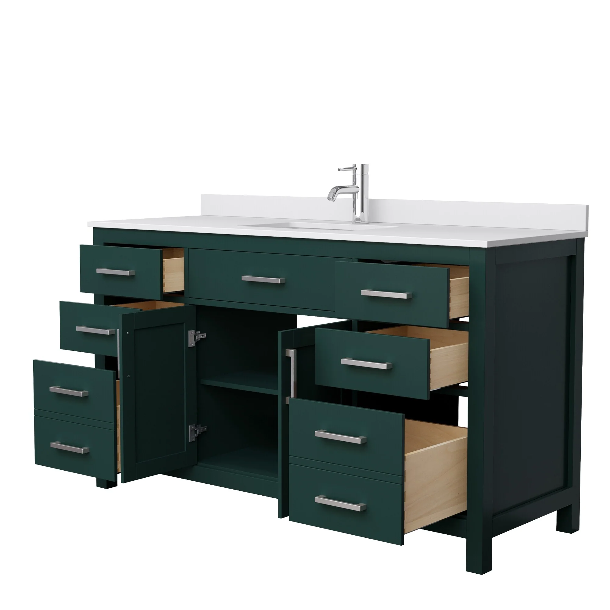 Beckett 60 Inch Single Vanity, Cultured Marble Top