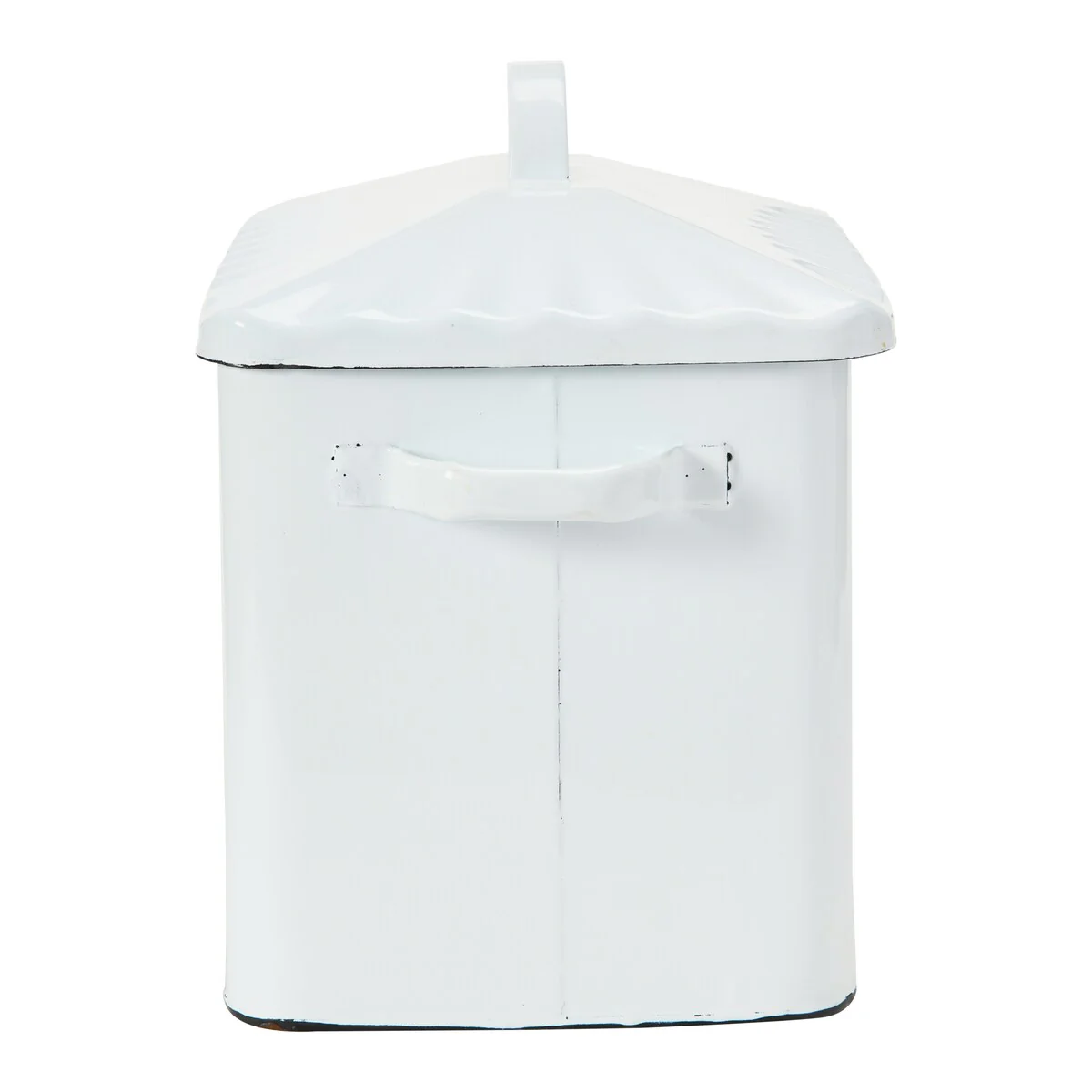 Enameled Metal Bread Box with