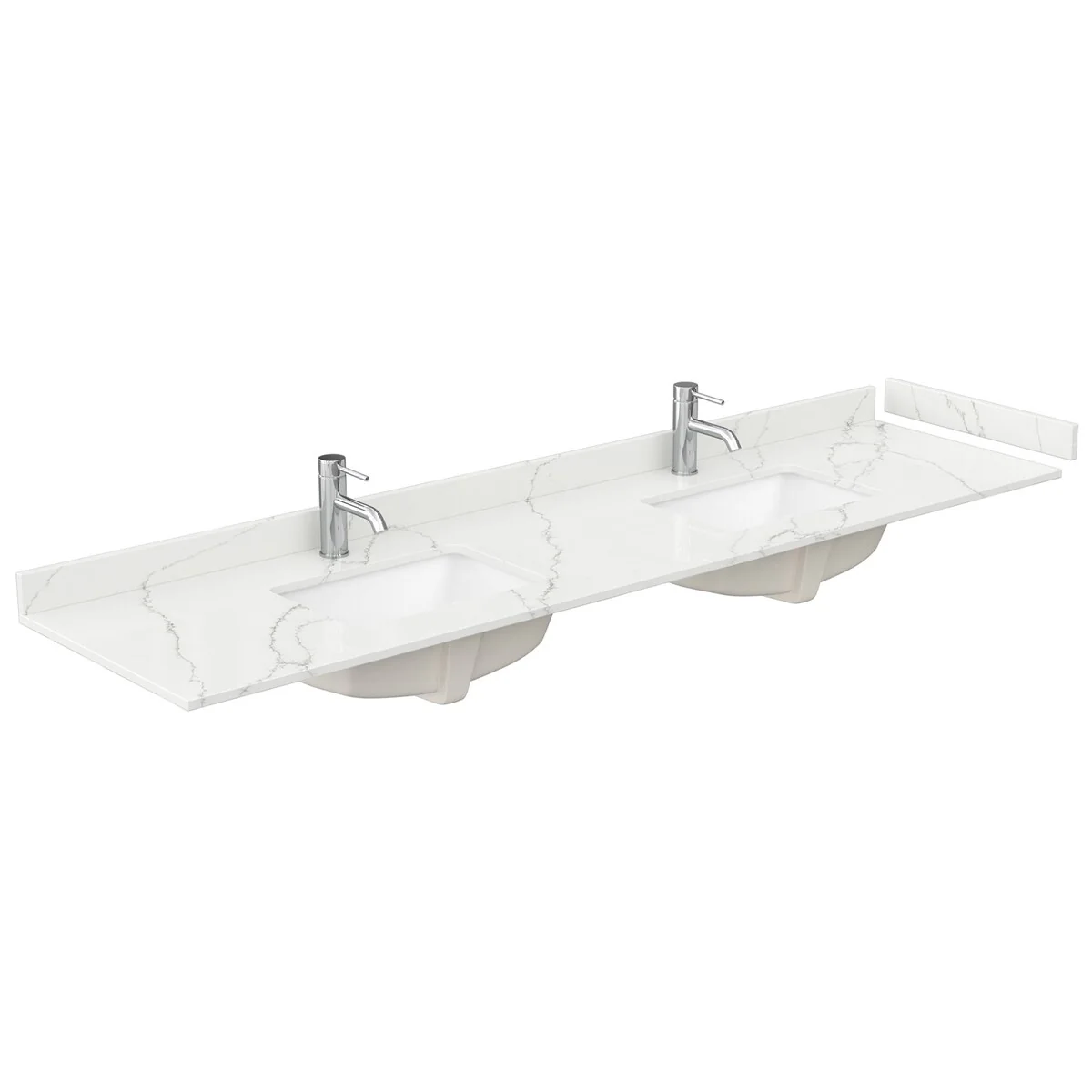 Elan 84-inch Double Vanity, Single Hole Quartz Top