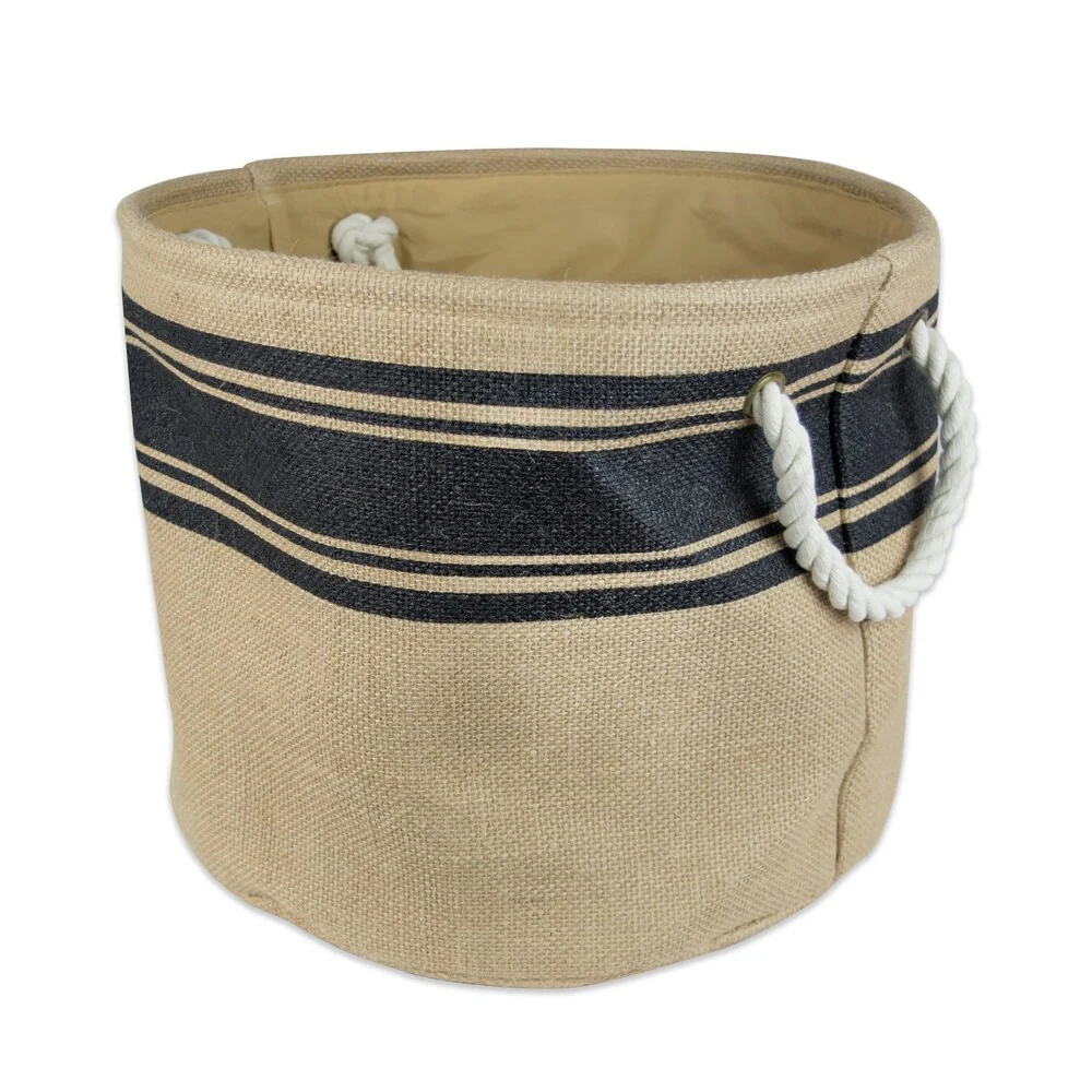 DII Round Burlap Decorative Storage Bin