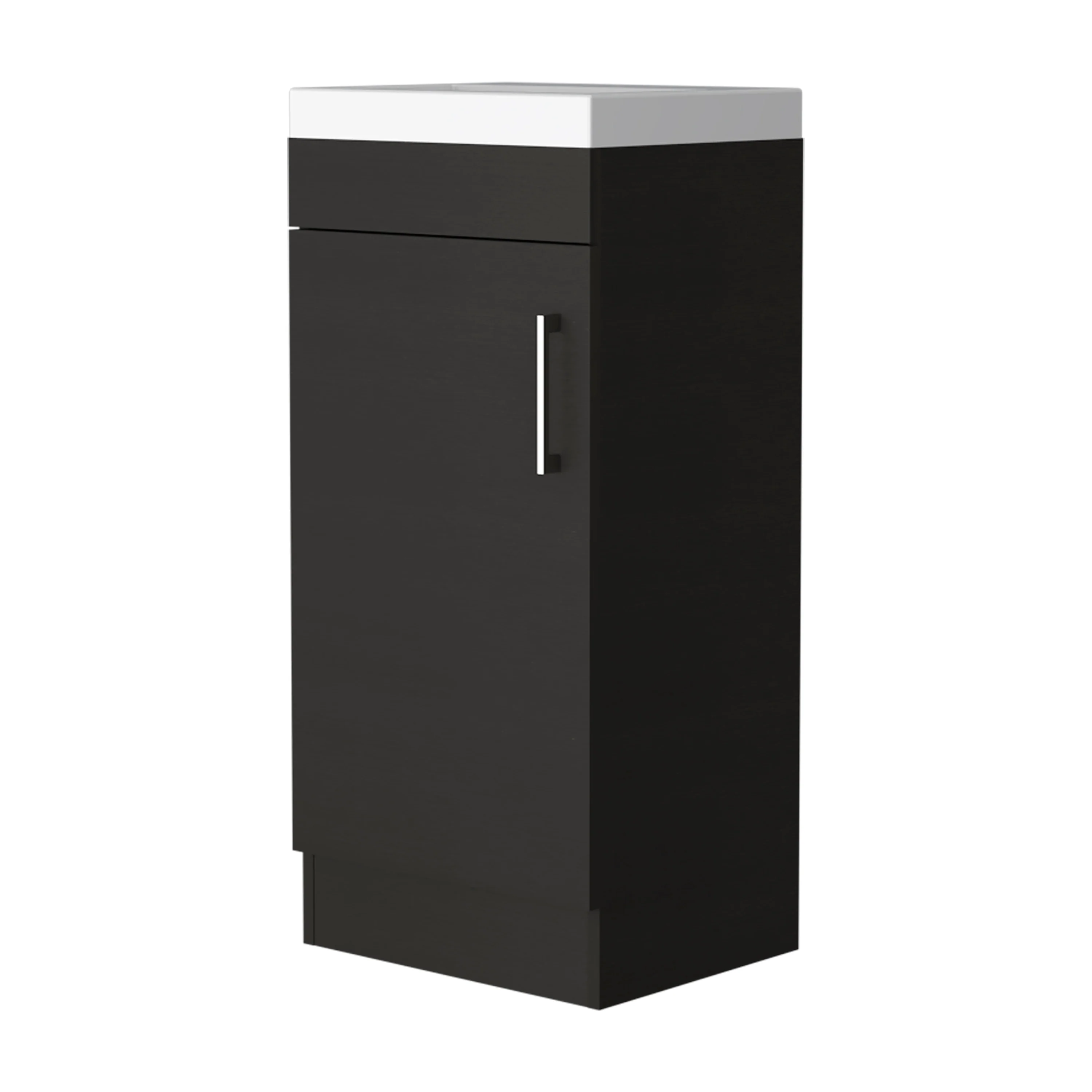 FM Furniture Toledo Single Door Bathroom Vanity Cabinet with Metal Handle and Sink Top