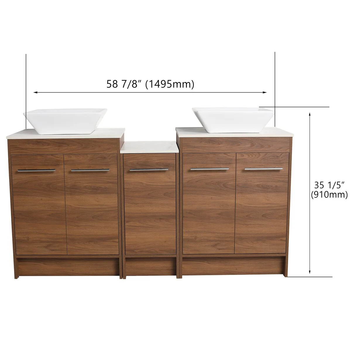 Bathroom Vanity With Sink In 24/36/48/60 Inch, Freestanding Bathroom Vanity With Soft Close Door