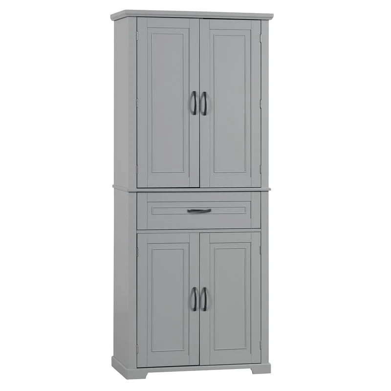 Bathroom Floor Cabinet, Freestanding Storage Cabinet with Doors and Drawer, Kitchen Cupboard with Adjustable Shelf