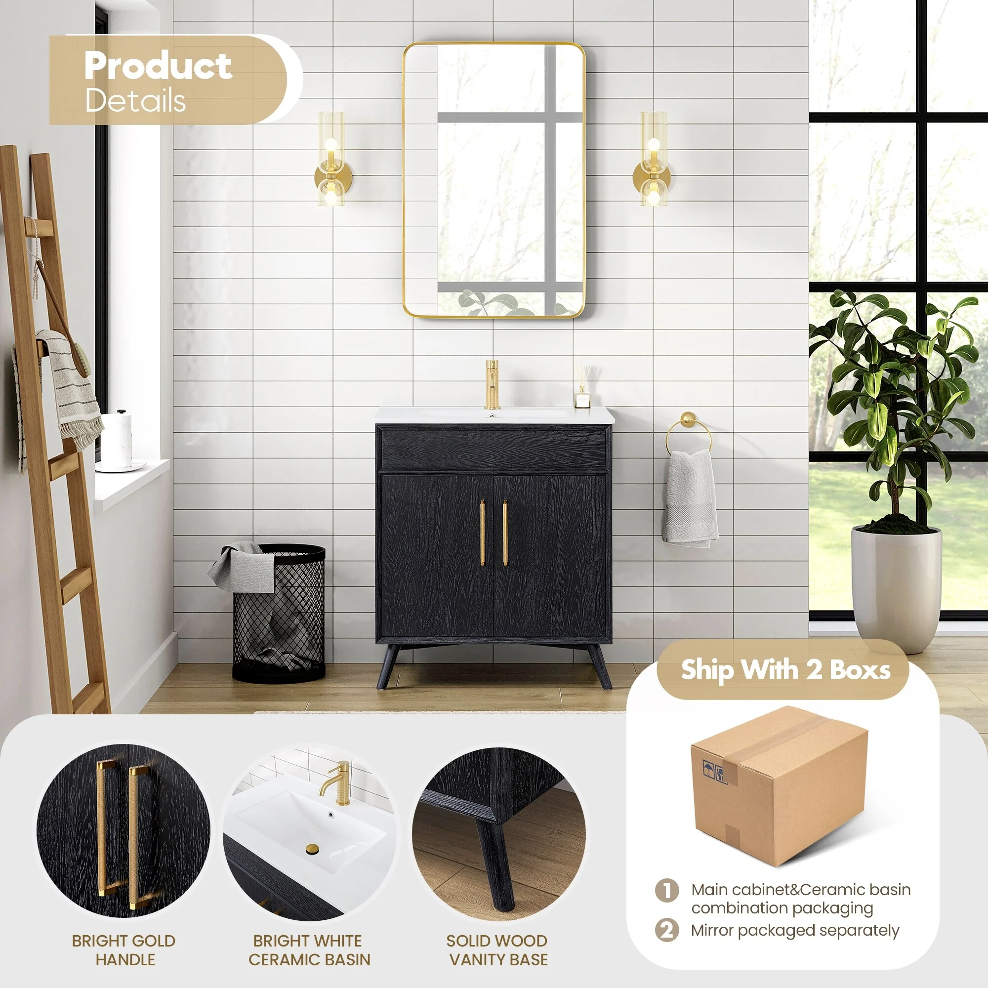 Delhi Bath Vanity with White Ceramic Basin Top without Mirror