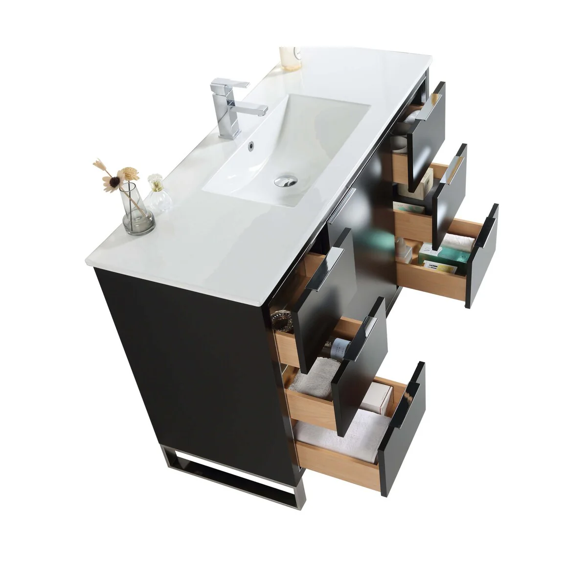 Fine Fixtures Opulence Collection Bathroom Vanity with White Ceramic Sink