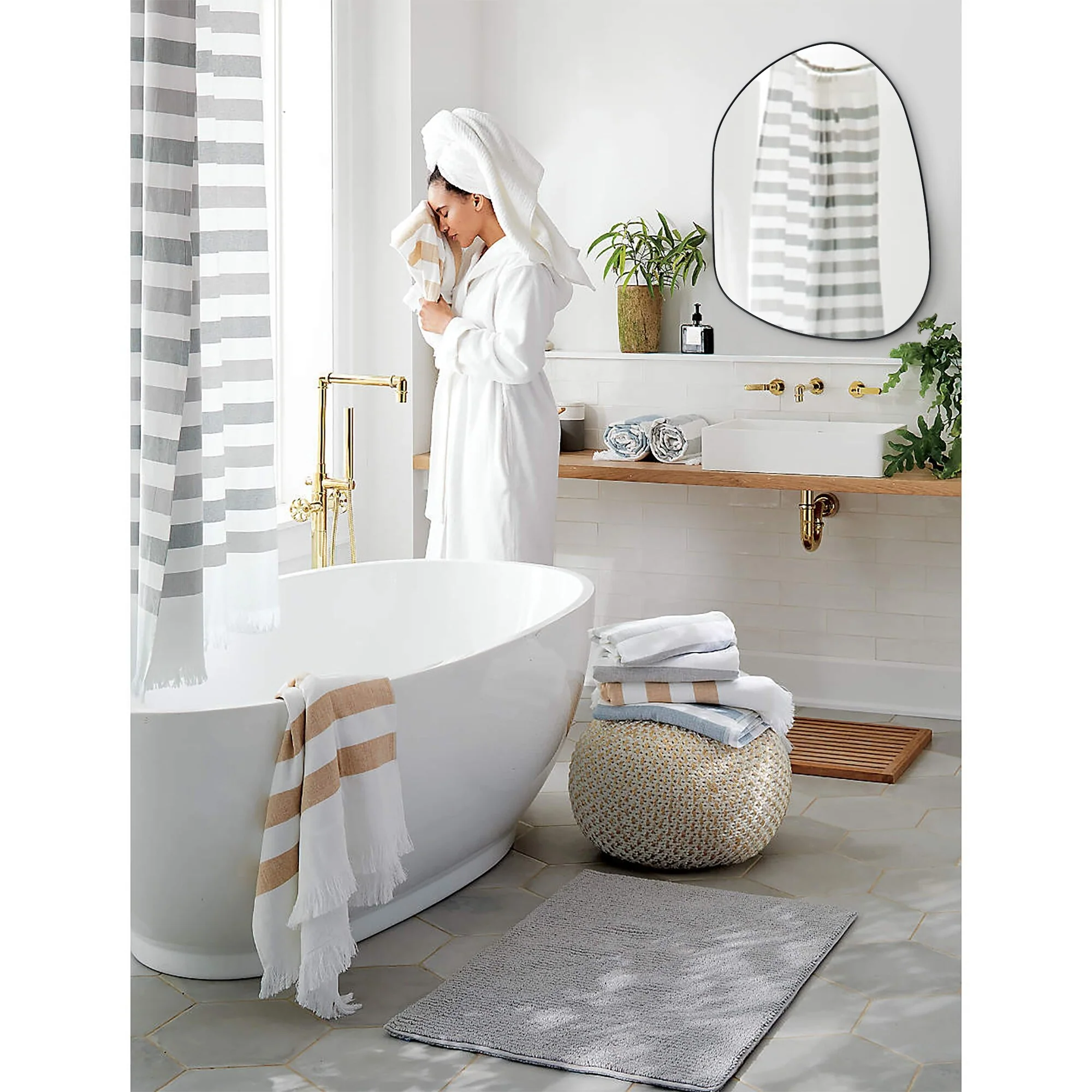 TEHOME Bertlinde wall mirror irregular shaped mirror for living room