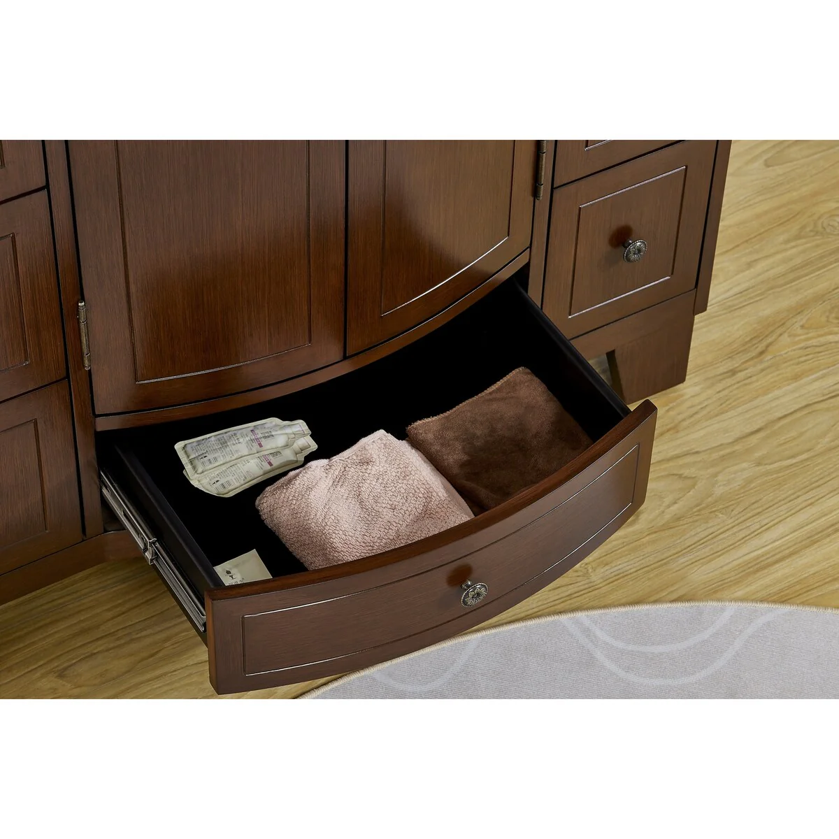 Stufurhome Alandra 40 Inches Dark Cherry Single Sink Bathroom Vanity - 40