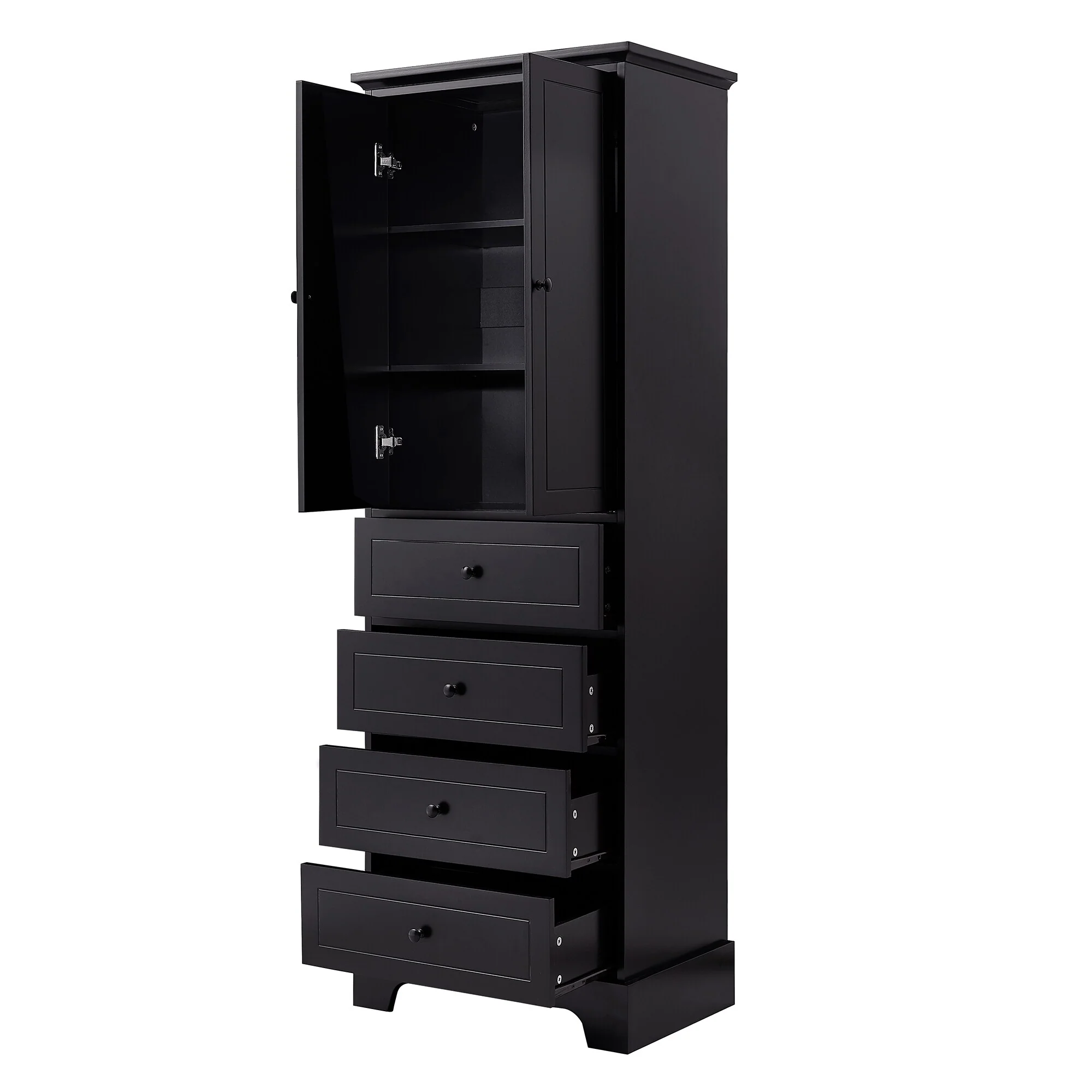Modern Storage Cabinet with 2 Doors and 4 Drawers for Bathroom, Office