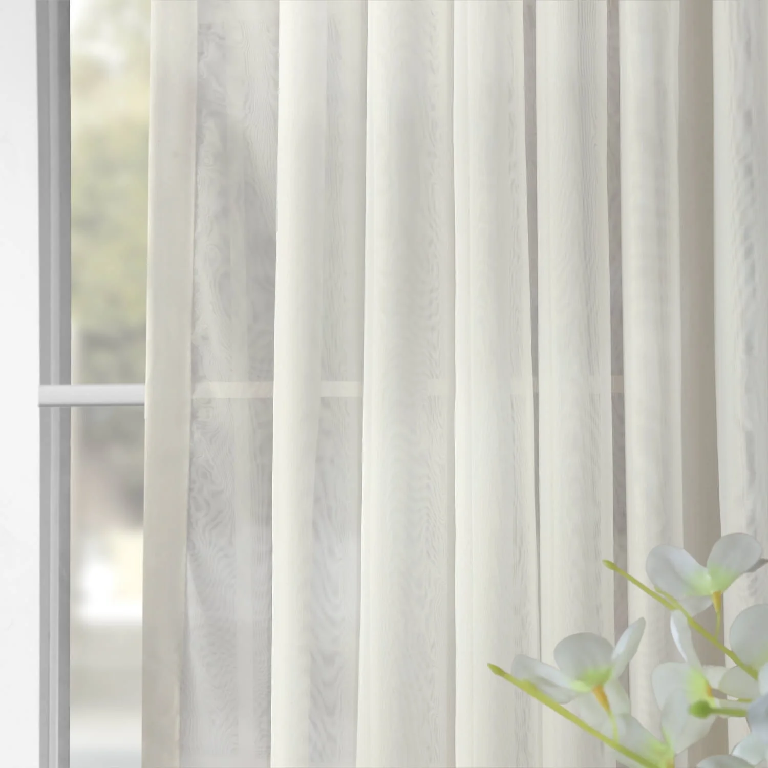 Exclusive Fabrics Extra Wide Double Layer Sheer Curtains (1 Panel) - Elegant Window Treatment