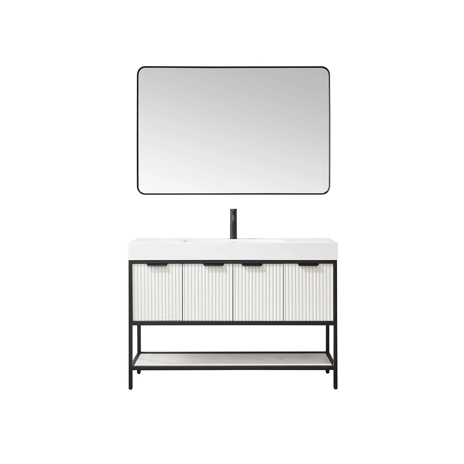 Marcilla 48 in. Single Sink Bath Vanity with Stone Sink Top