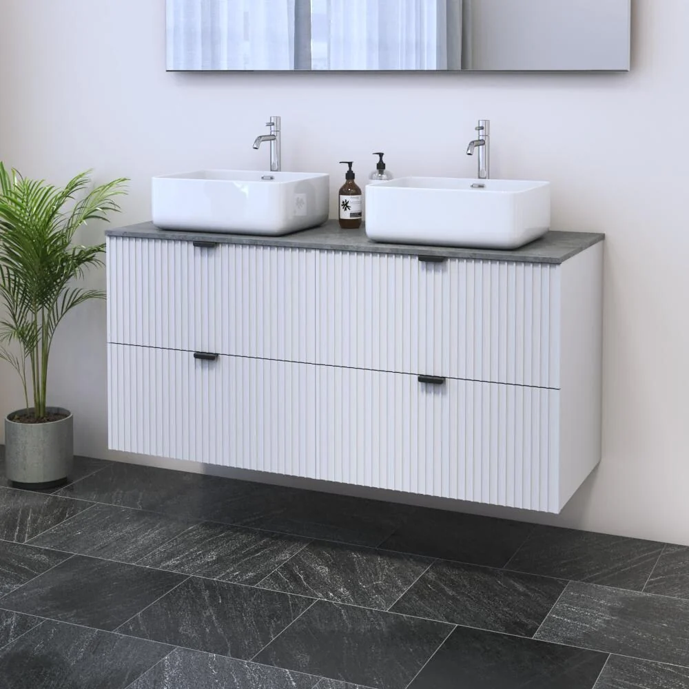 Nicole 4S 120 Double Sink Floating Bathroom Vanity (48