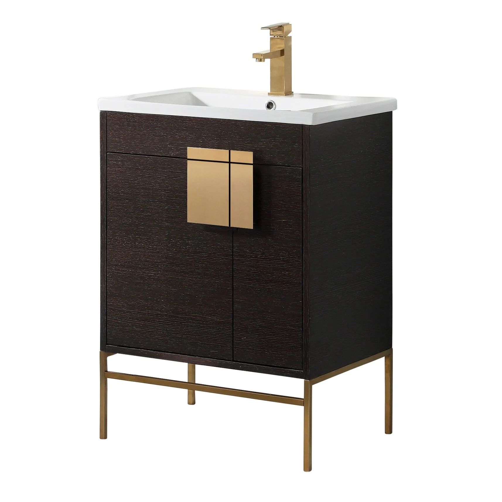 24-inch Modern Bathroom Vanity Set w/ Vitreous China Sink Top