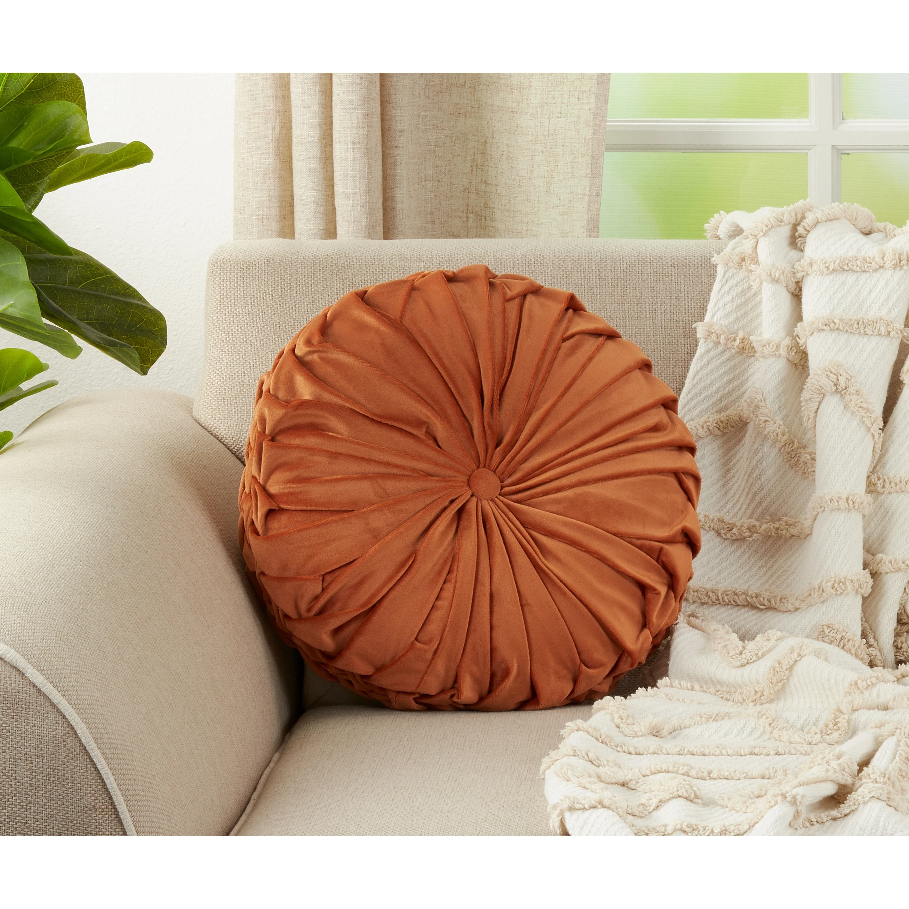 Velvet Pintuck Throw Pillow