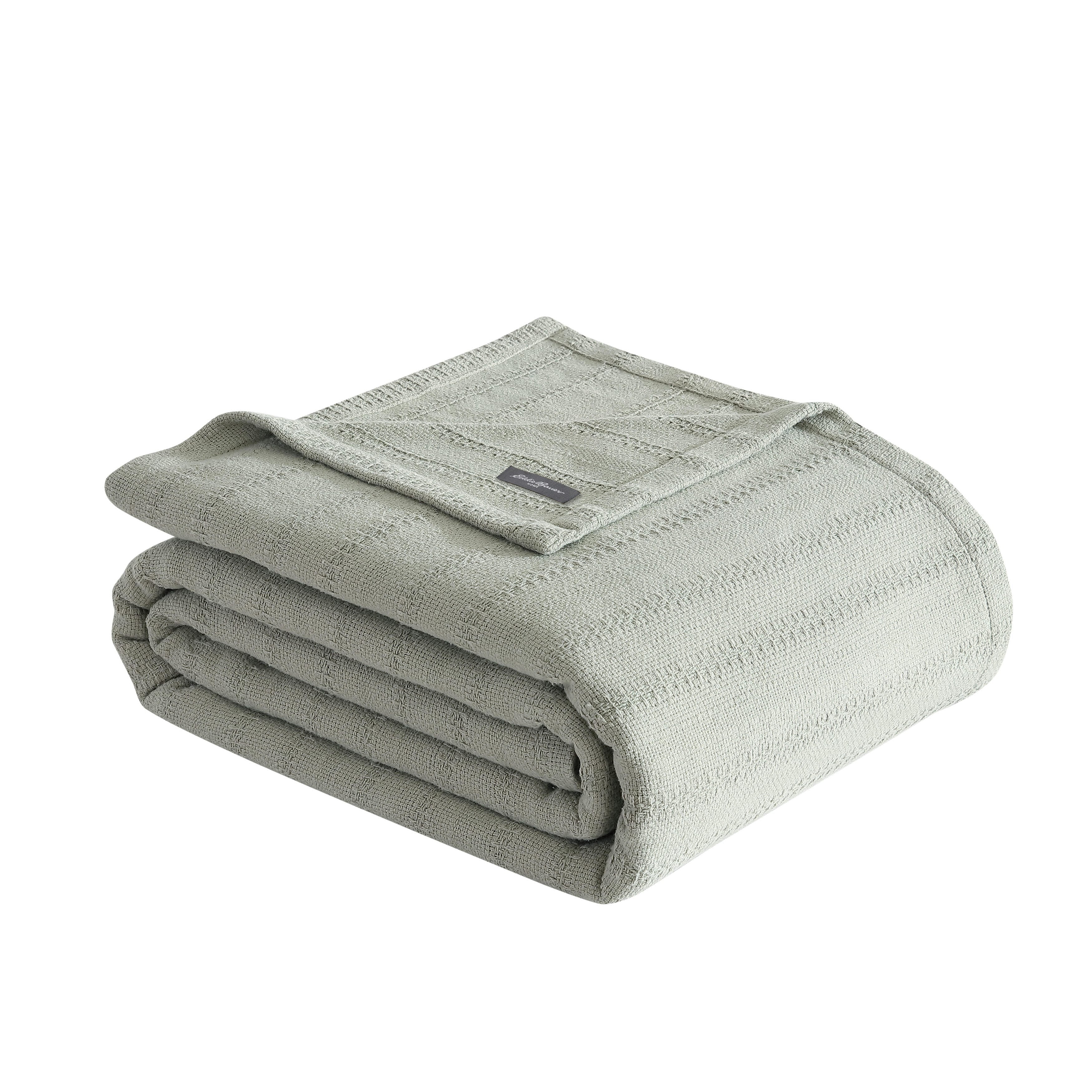 Eddie Bauer Variegated Weave Stripe Cotton Reversible Blanket