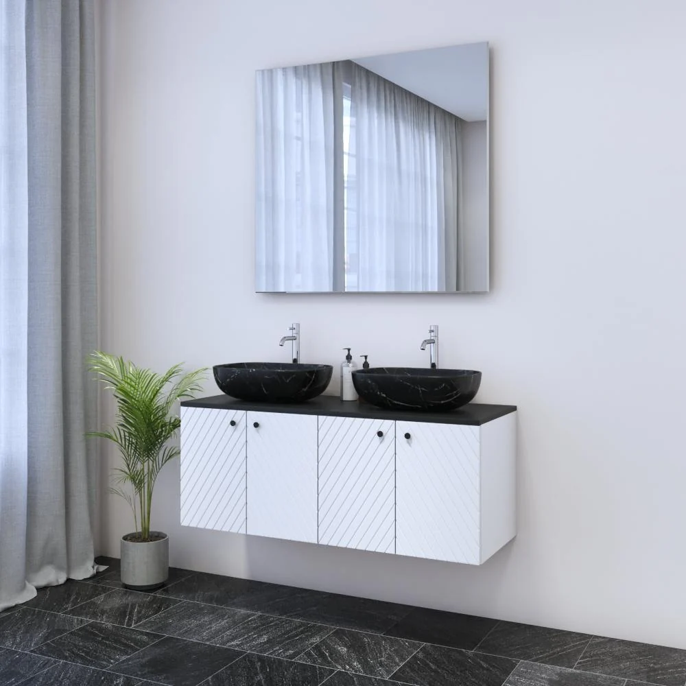 Avela 4D 120 Double Sink Floating Bathroom Vanity (48